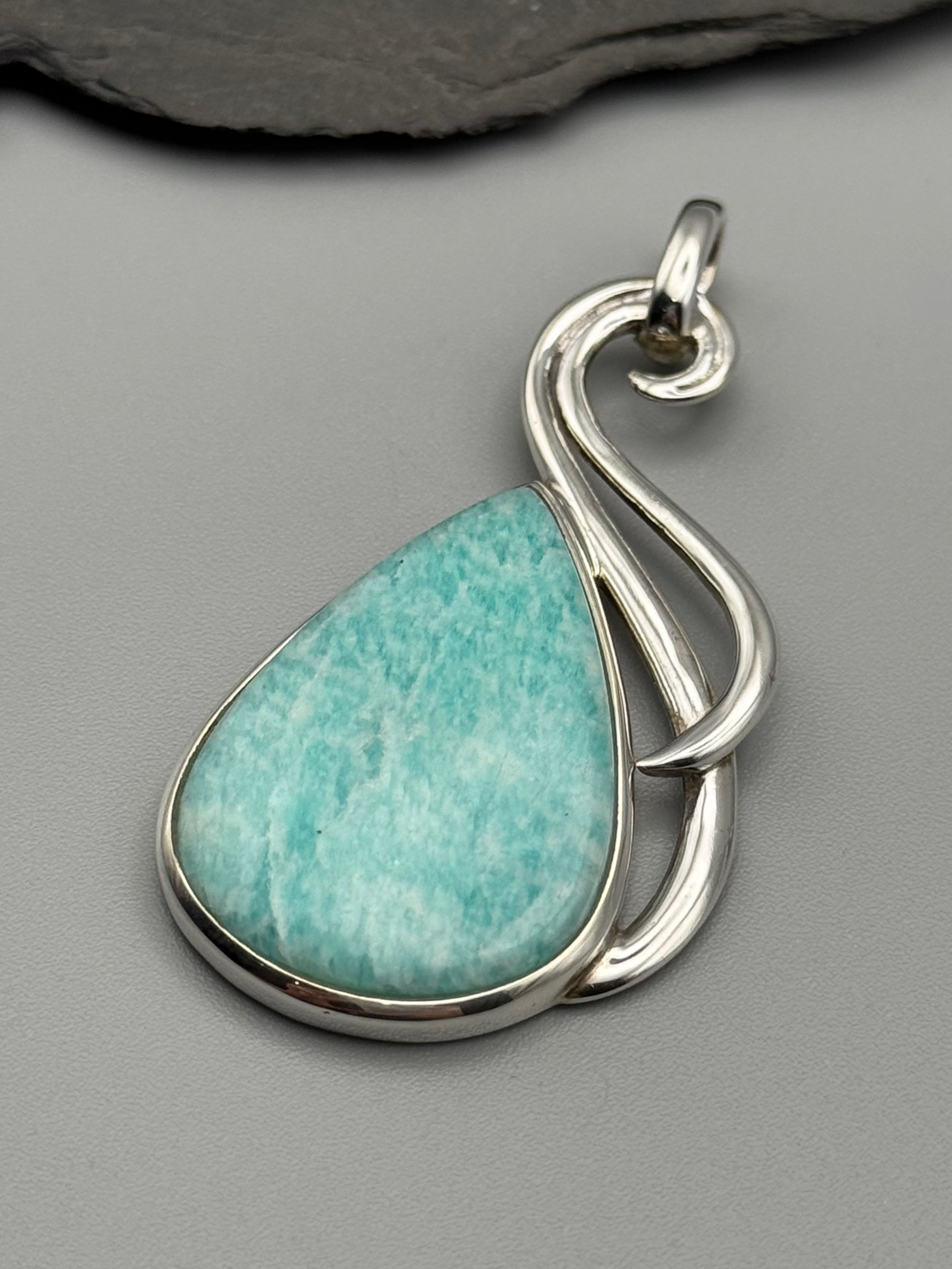 •AMAZONITE - FLOURISH• sterling silver pendant