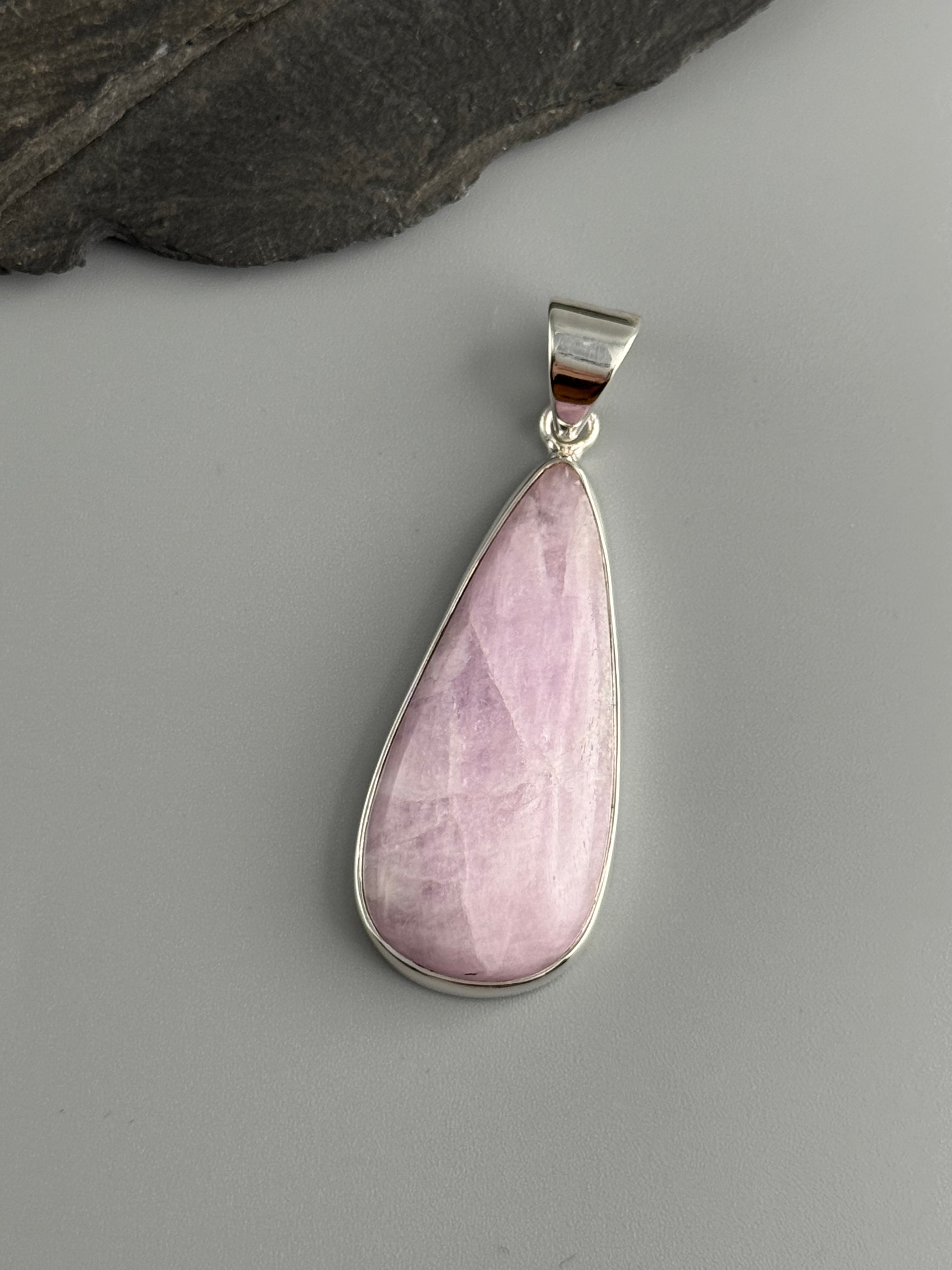 •KUNZITE - TEARDROP• sterling silver pendant
