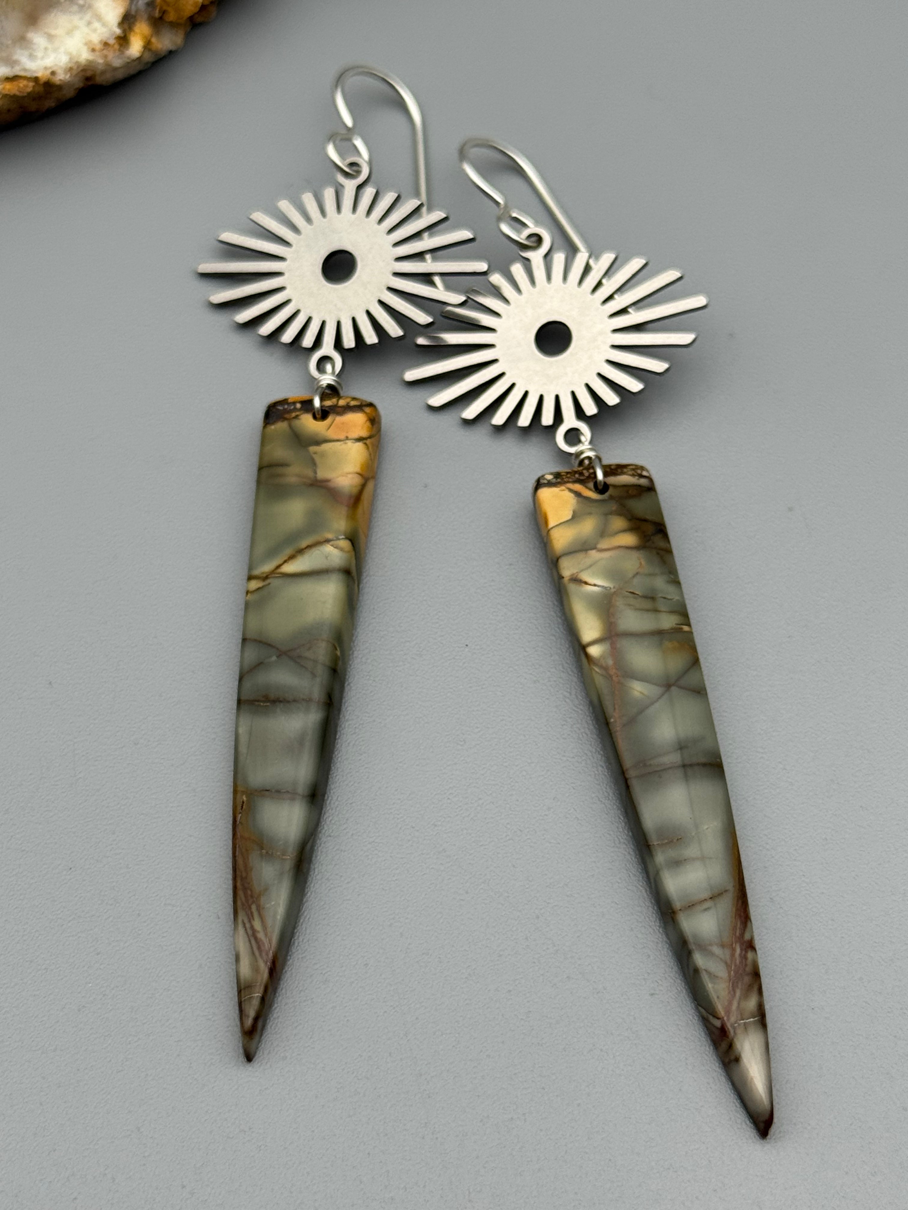 •EYE SHINE• red creek jasper + silver earrings