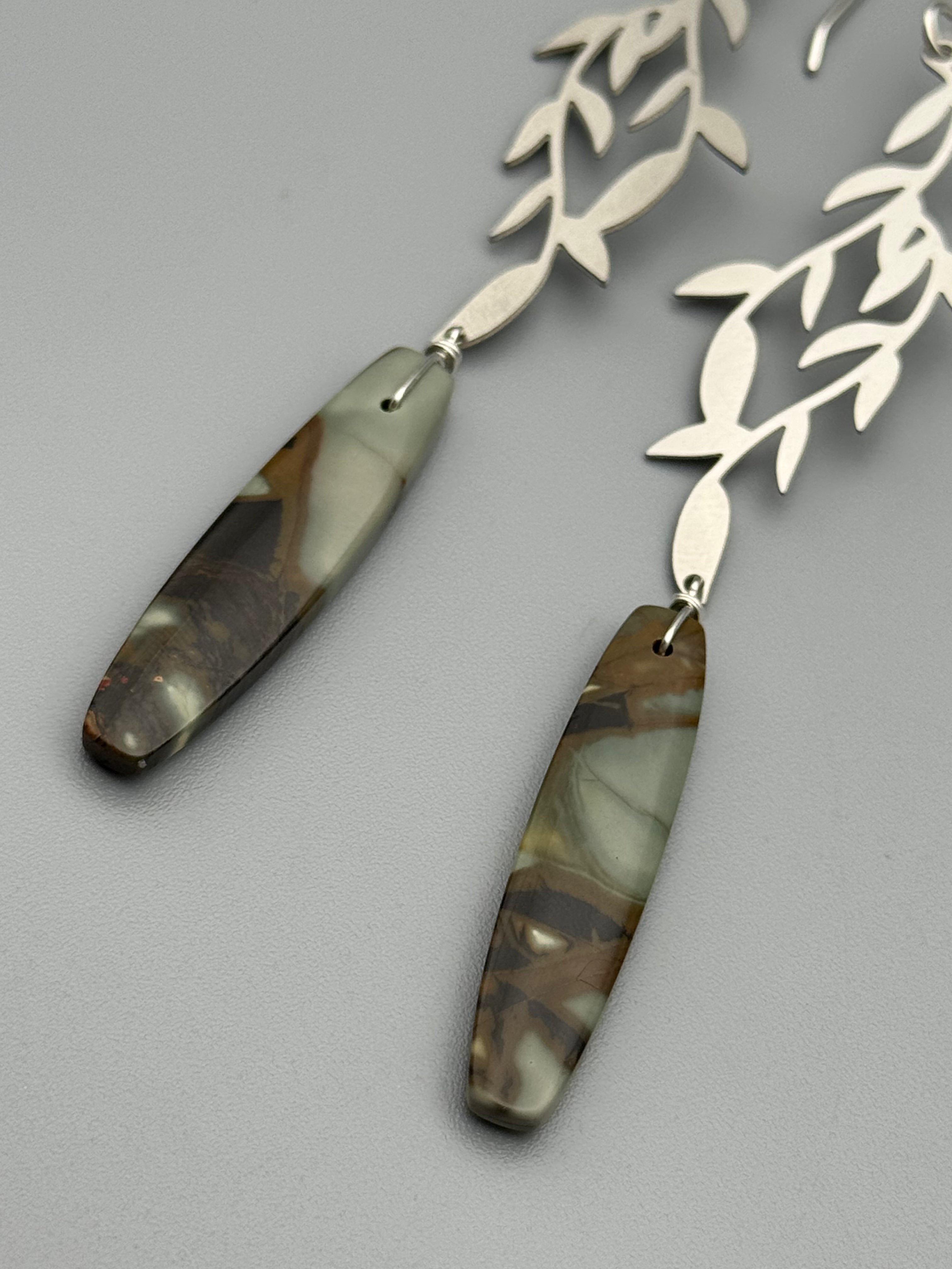 •WEEPING WILLOW• picasso jasper + silver earrings