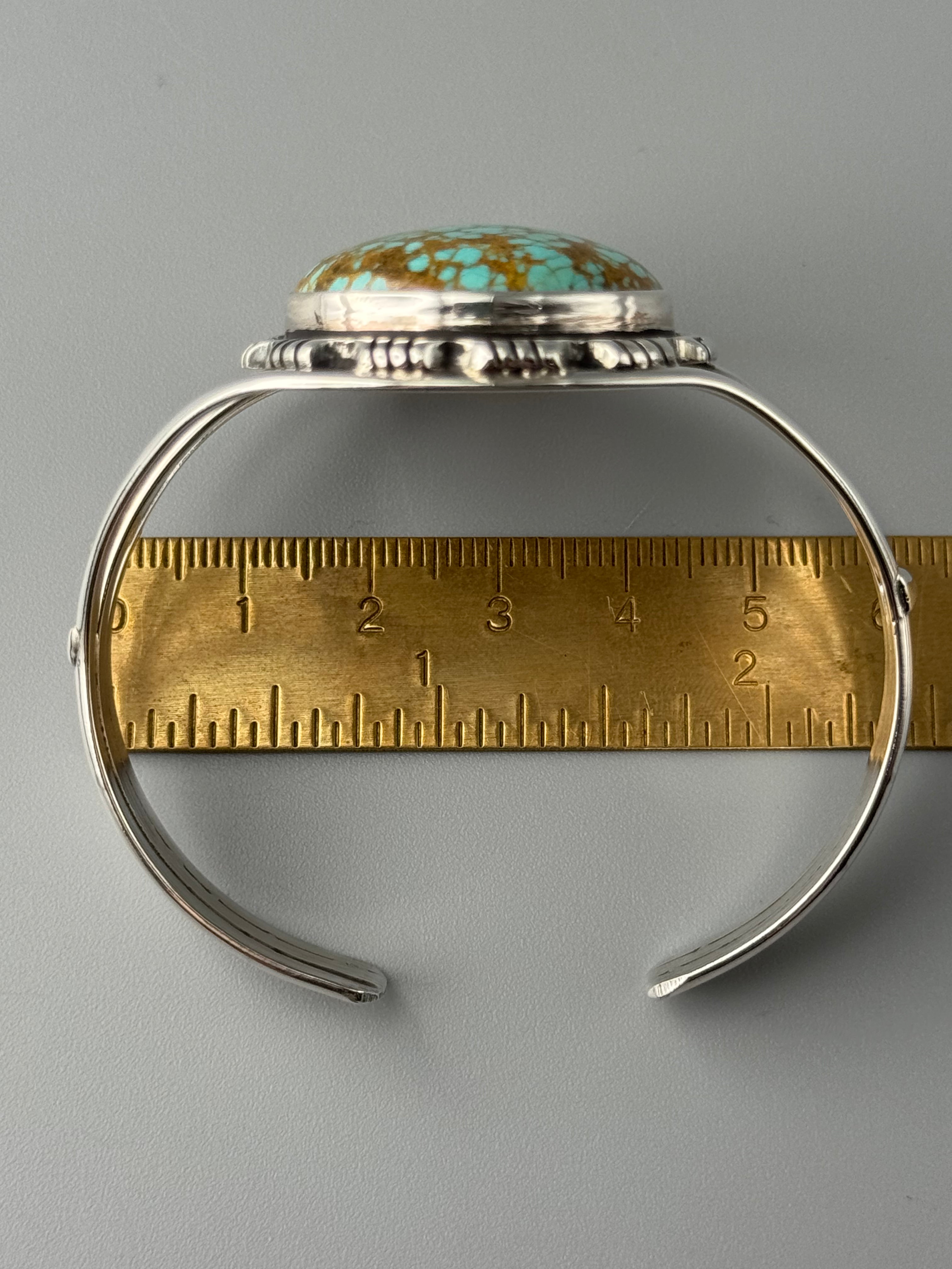•#8 TURQUOISE - STORM• Navajo sterling silver cuff bracelet (7.75" +/-)