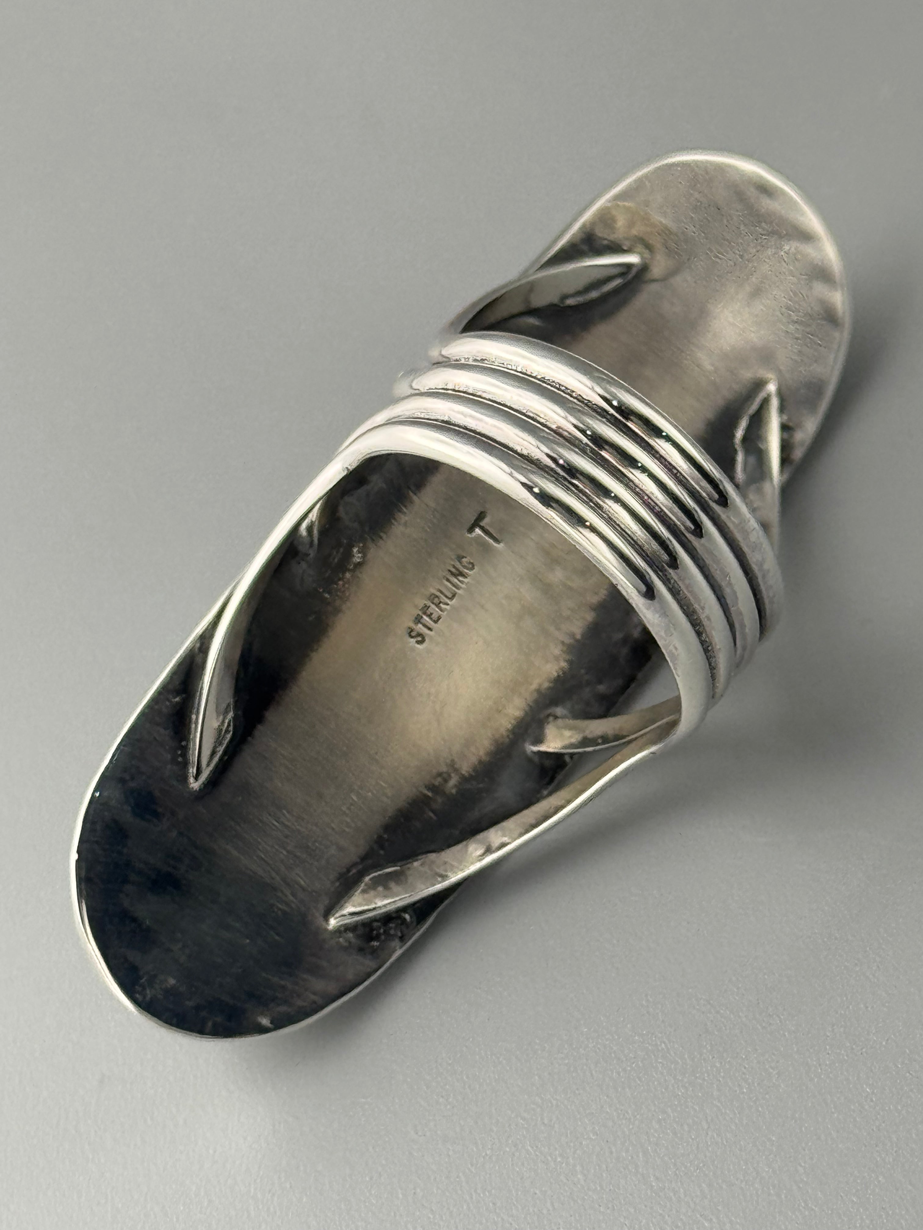 •#8 TURQUOISE - AZHÍ• Navajo silver ring (size 10)