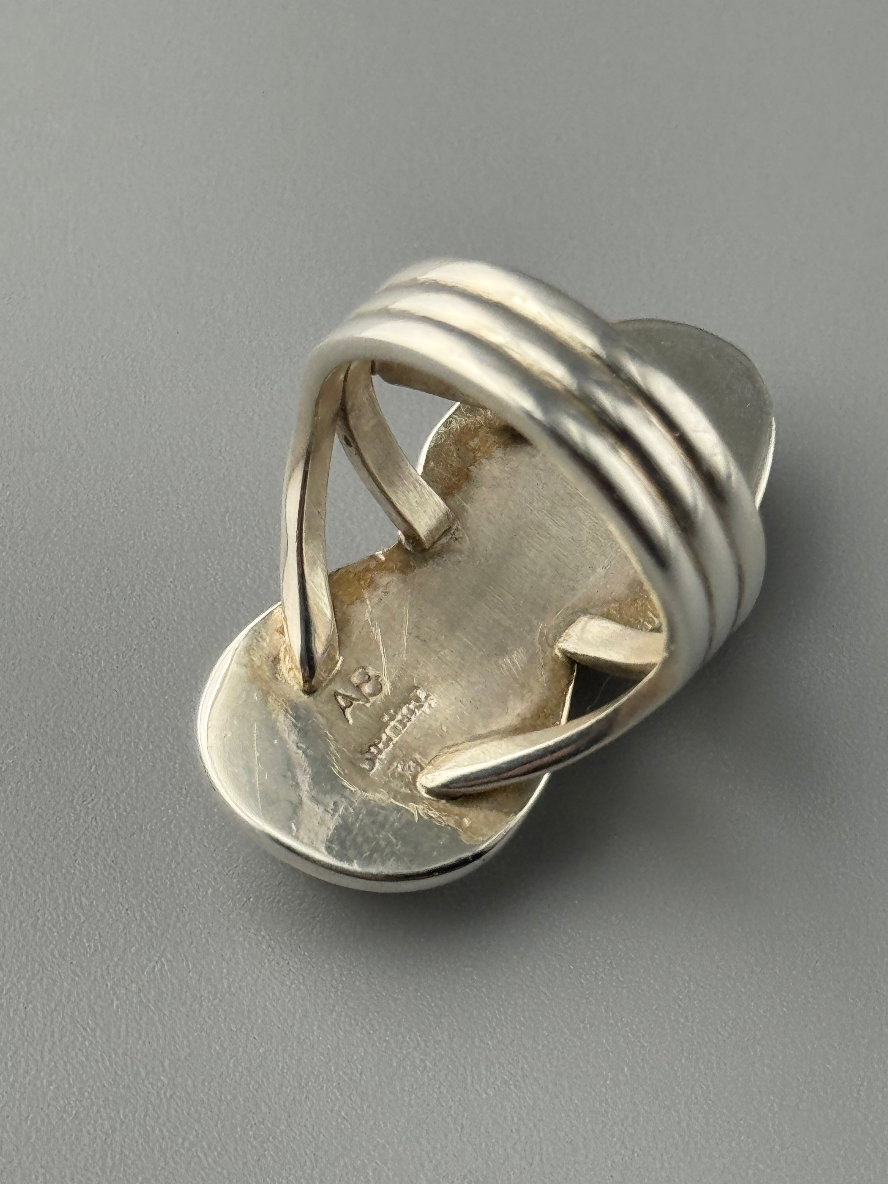 •GOLDEN HILL TURQUOISE - NAAKI• Navajo silver ring (size 6.25)