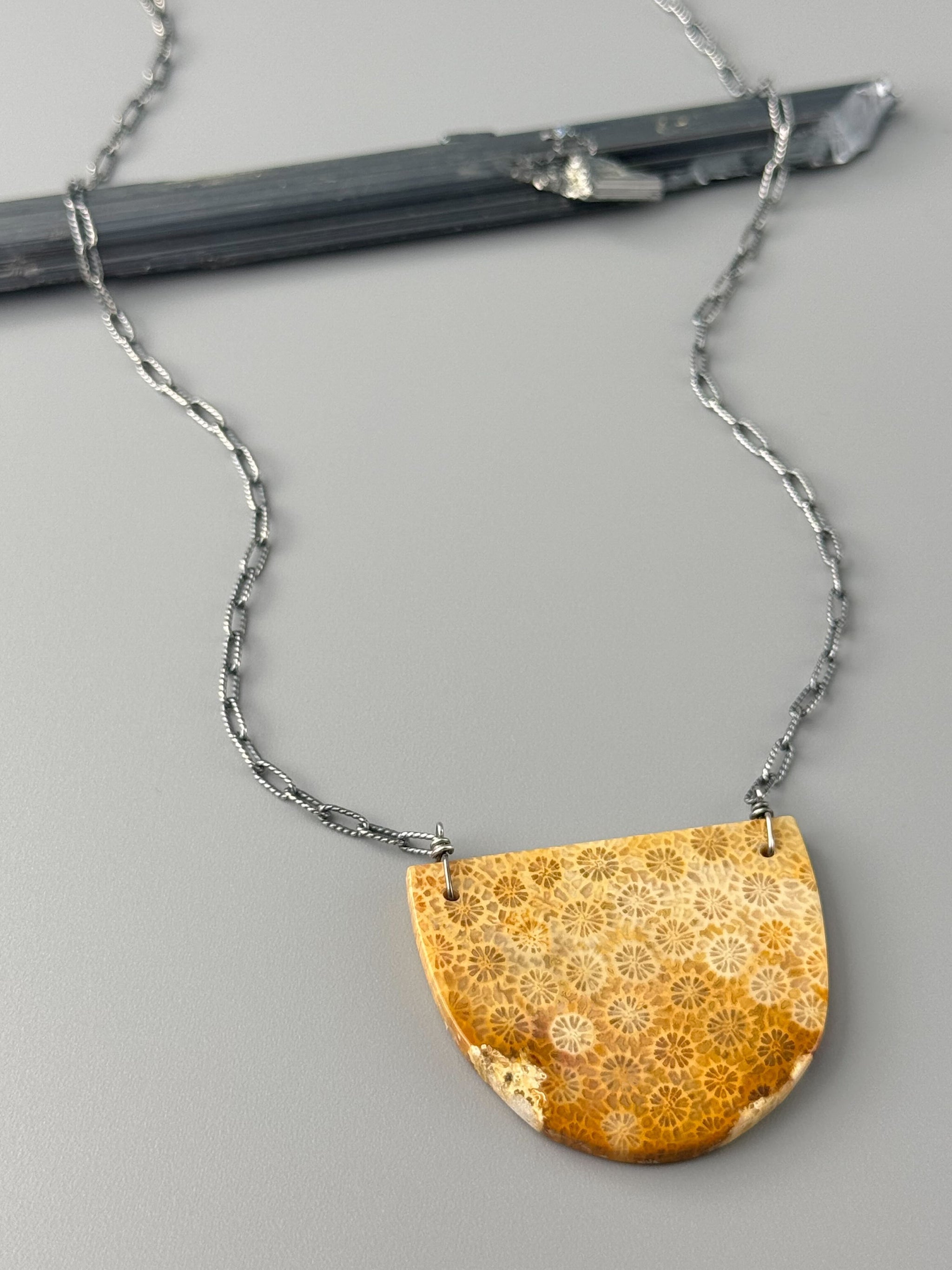 •AEON• chrysocolla + gold necklace (18