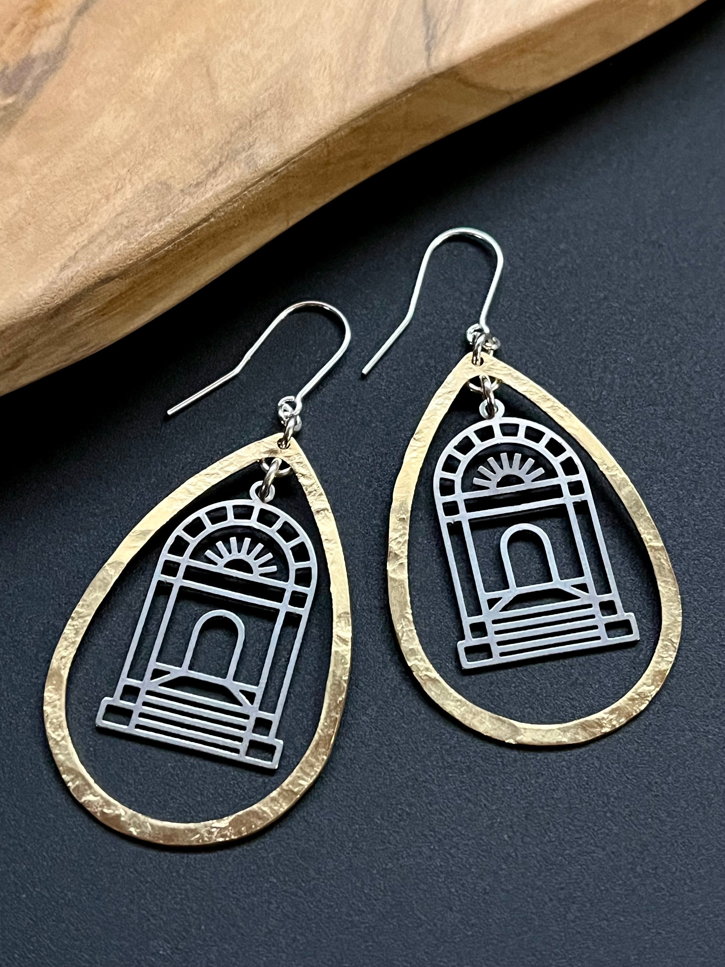 •RETURN TO MORIA• mixed metal dangle earrings