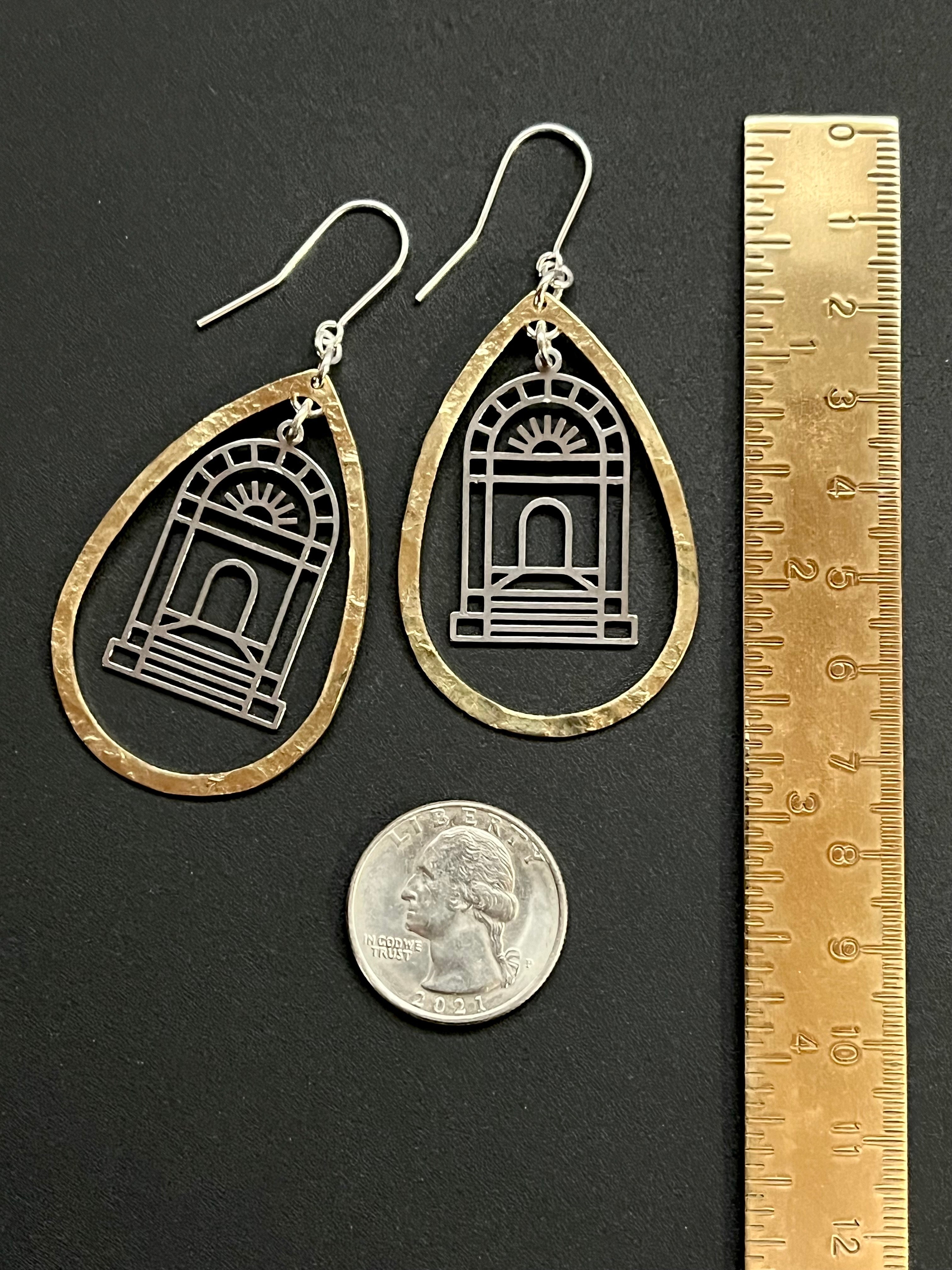 •RETURN TO MORIA• mixed metal dangle earrings