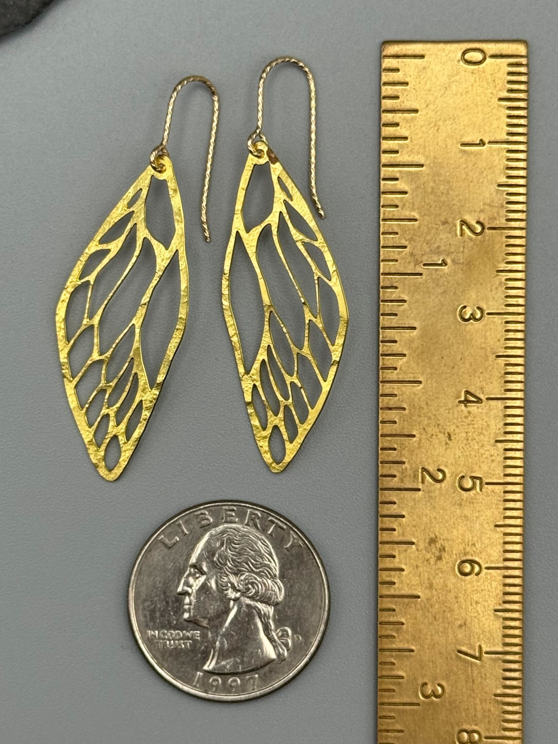 •LIL' METAMORPH• gold dangle earrings