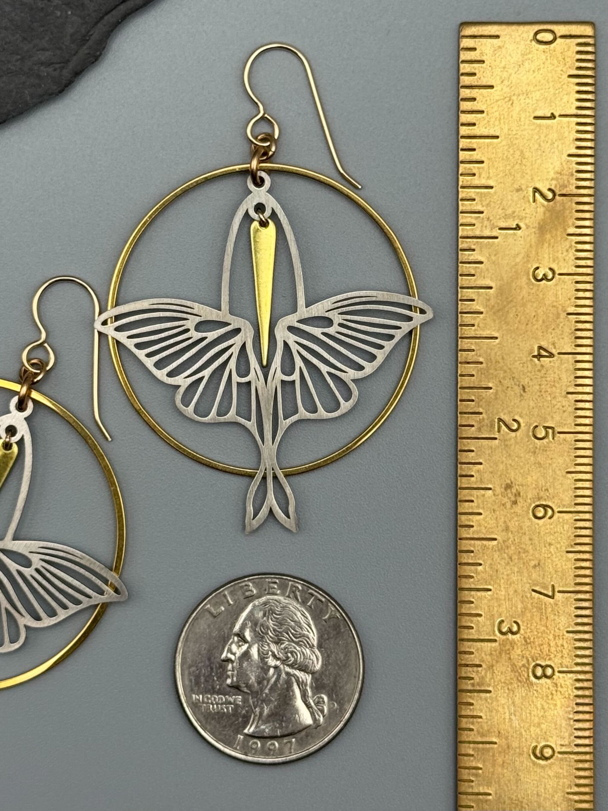 •ACTIAS HOOP• mixed metal dangle earrings