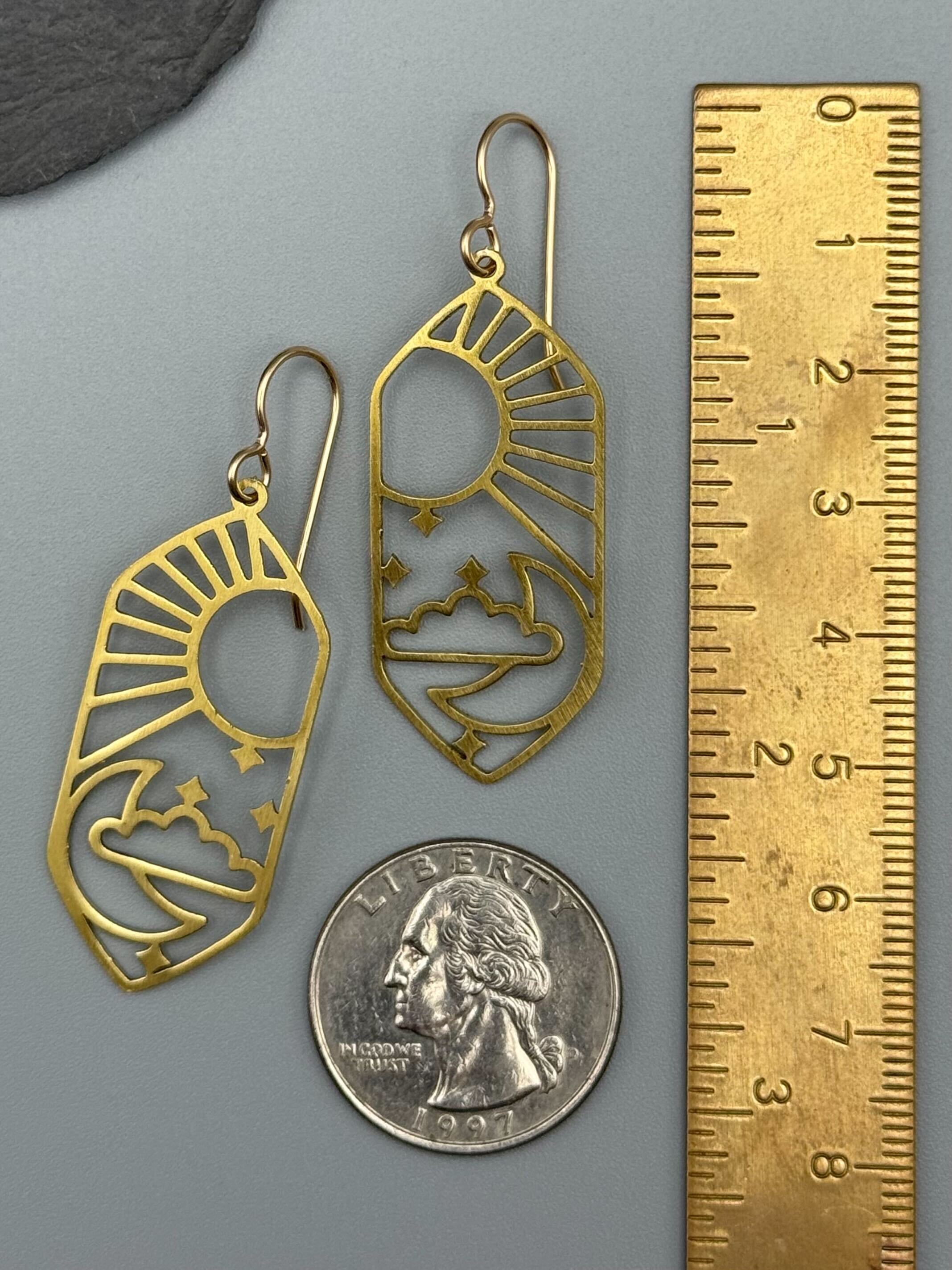•CELESTIAL NAVIGATION• gold dangle earrings