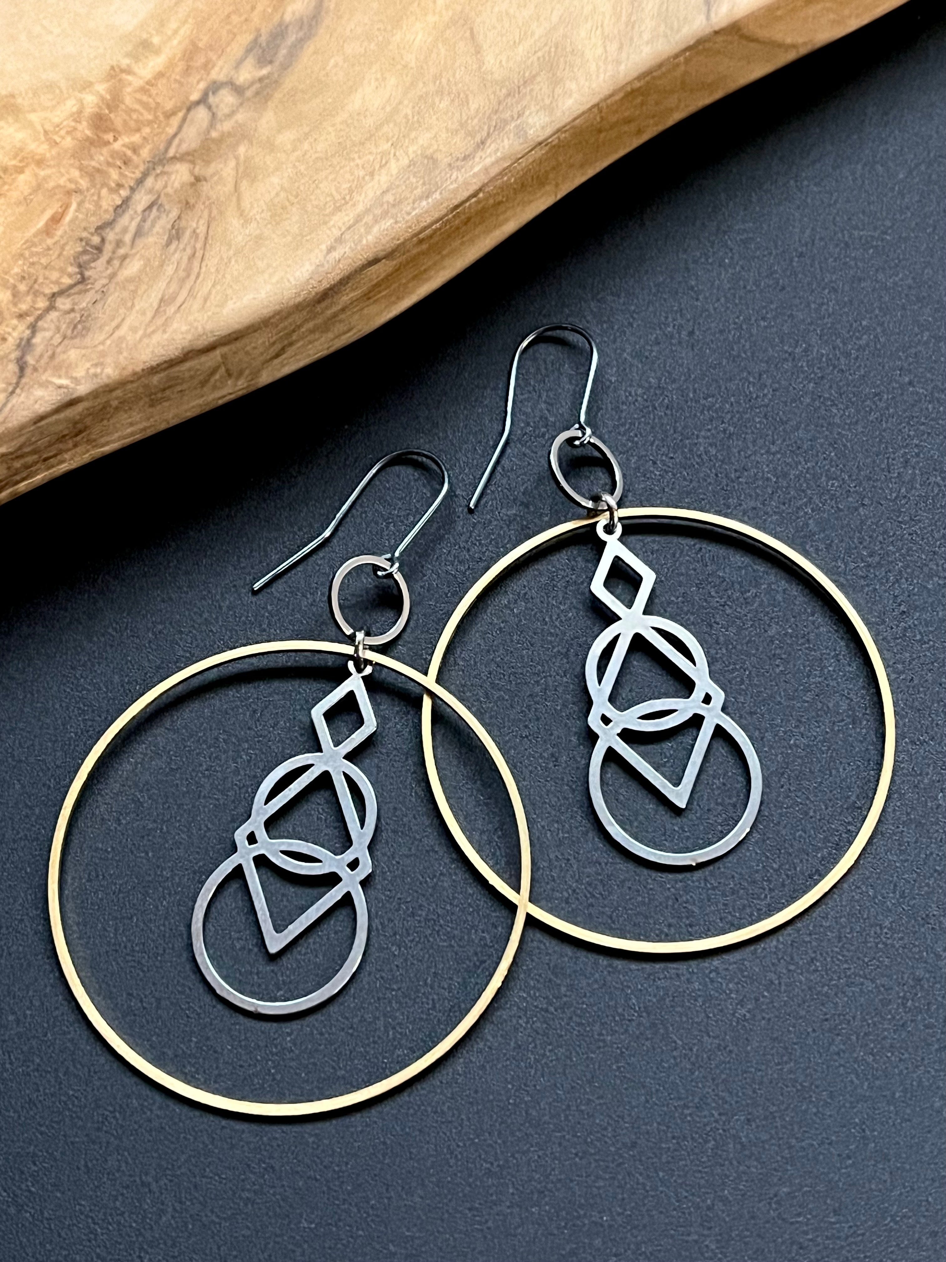 •SIGNS• mixed metal dangle earrings