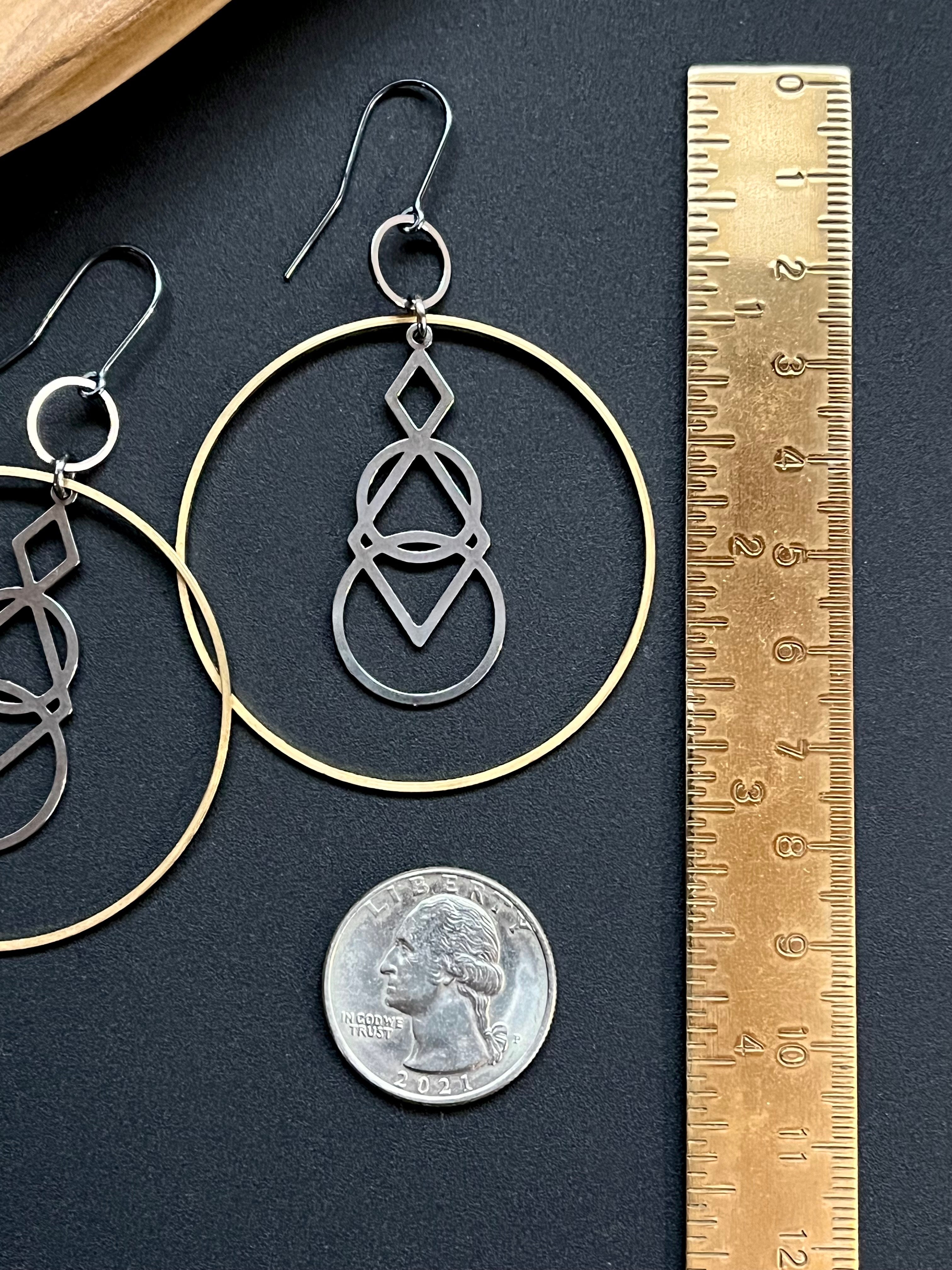 •SIGNS• mixed metal dangle earrings