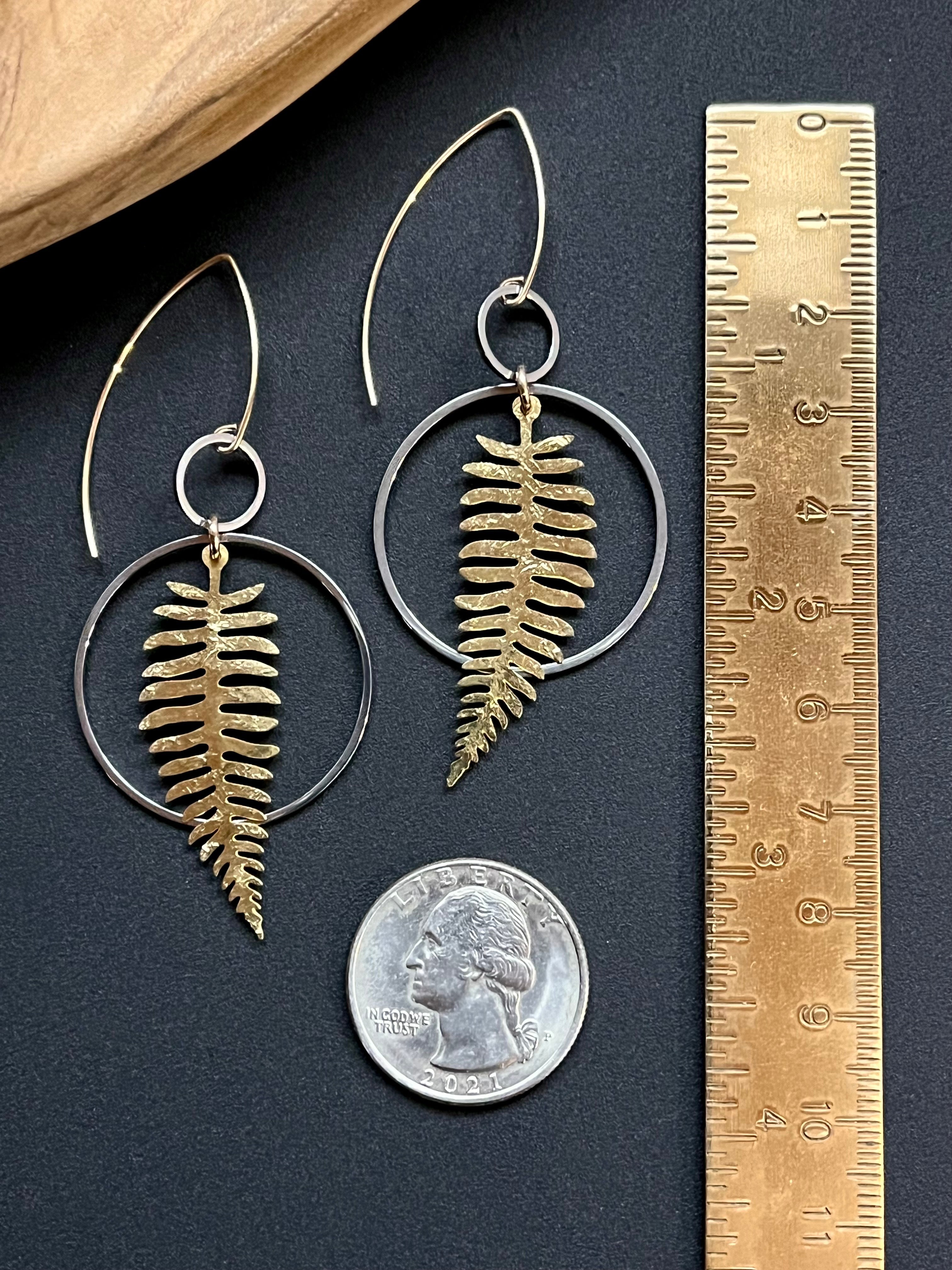•FERN GULLY• mixed metal dangle earrings