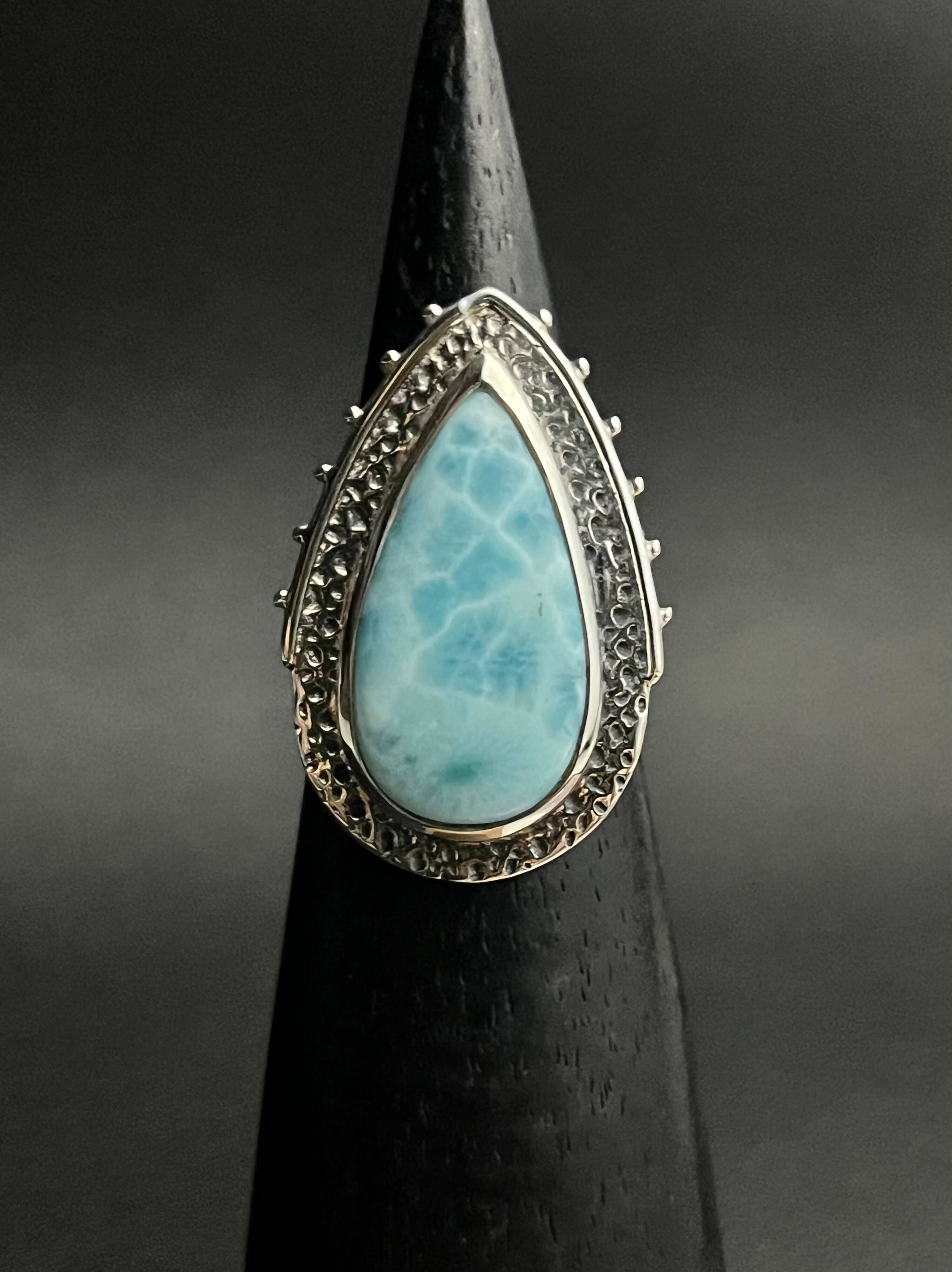 •SIREN SONG• larimar + silver ring - size 8