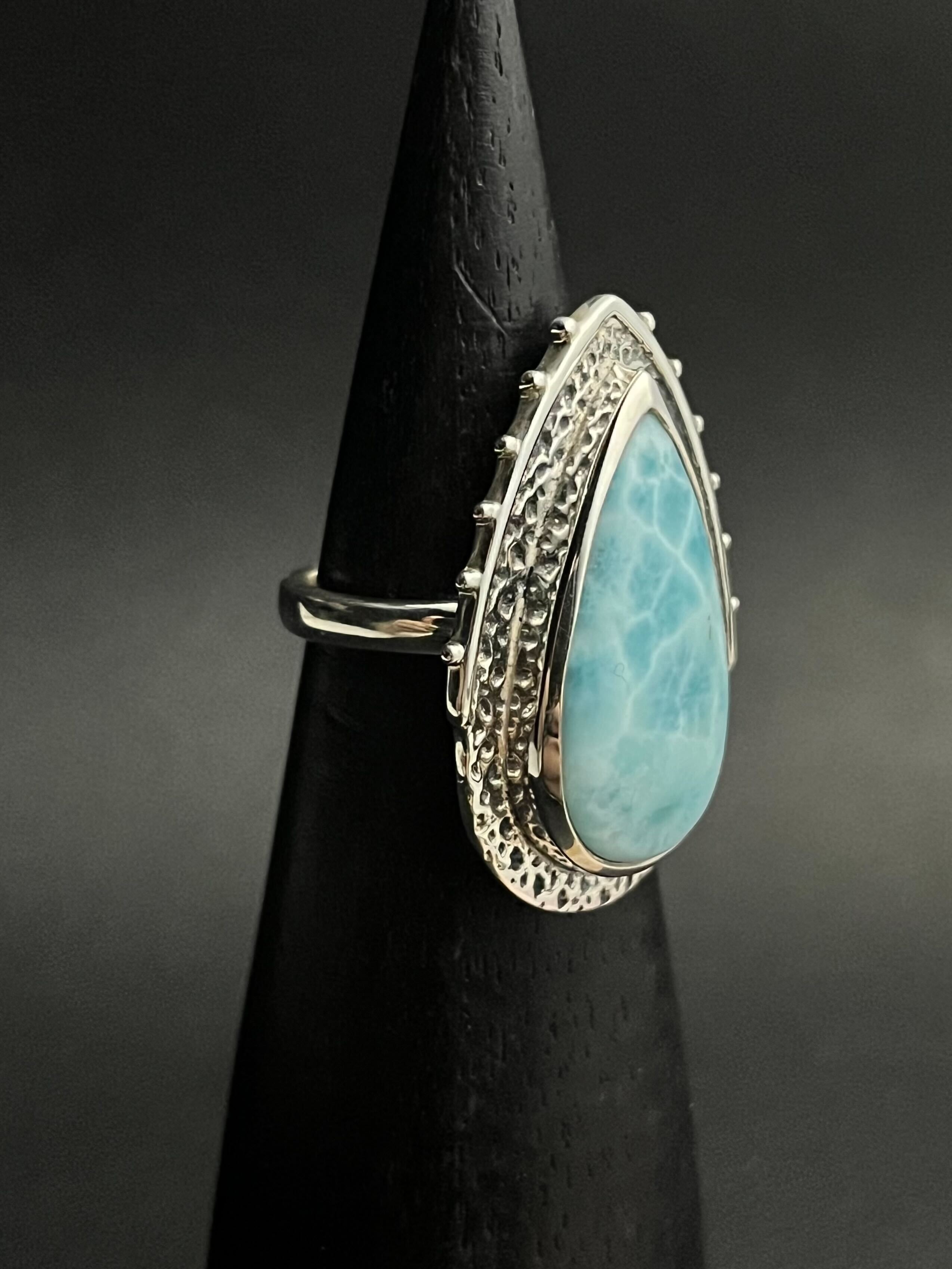 •SIREN SONG• larimar + silver ring - size 8