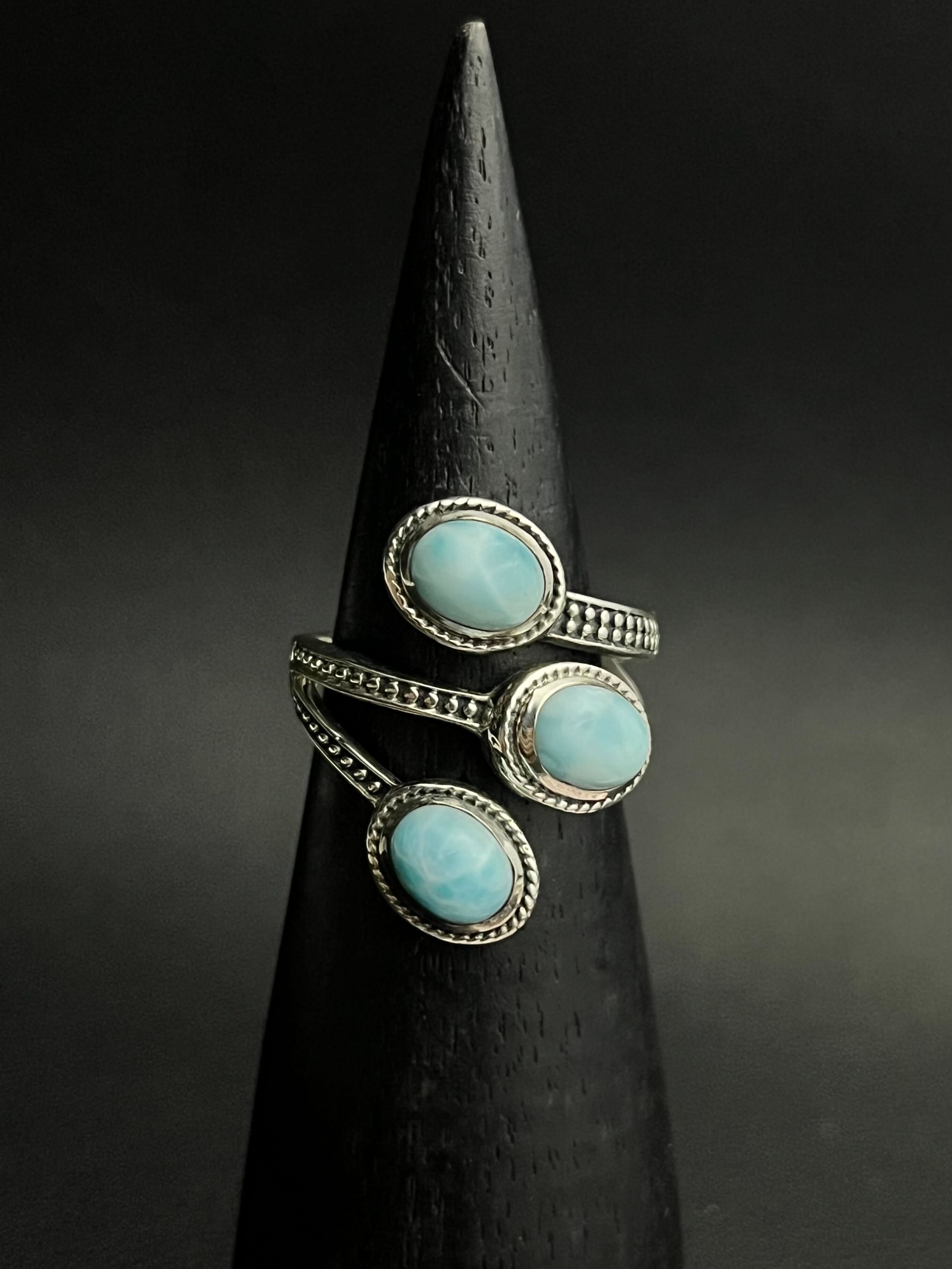 •VINE• larimar + silver adjustable ring