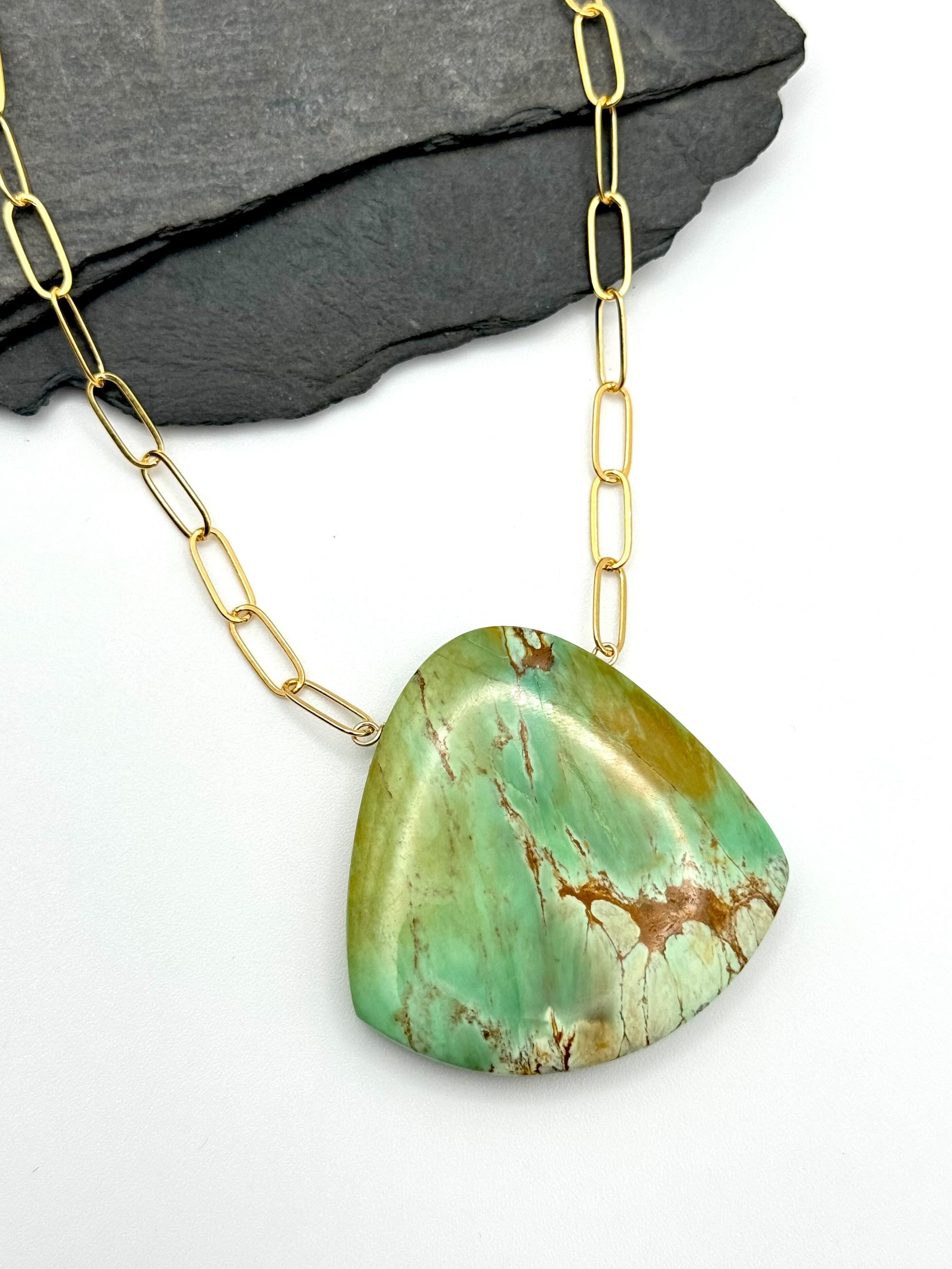 •AEON• australian variscite + gold necklace (adj to 20")