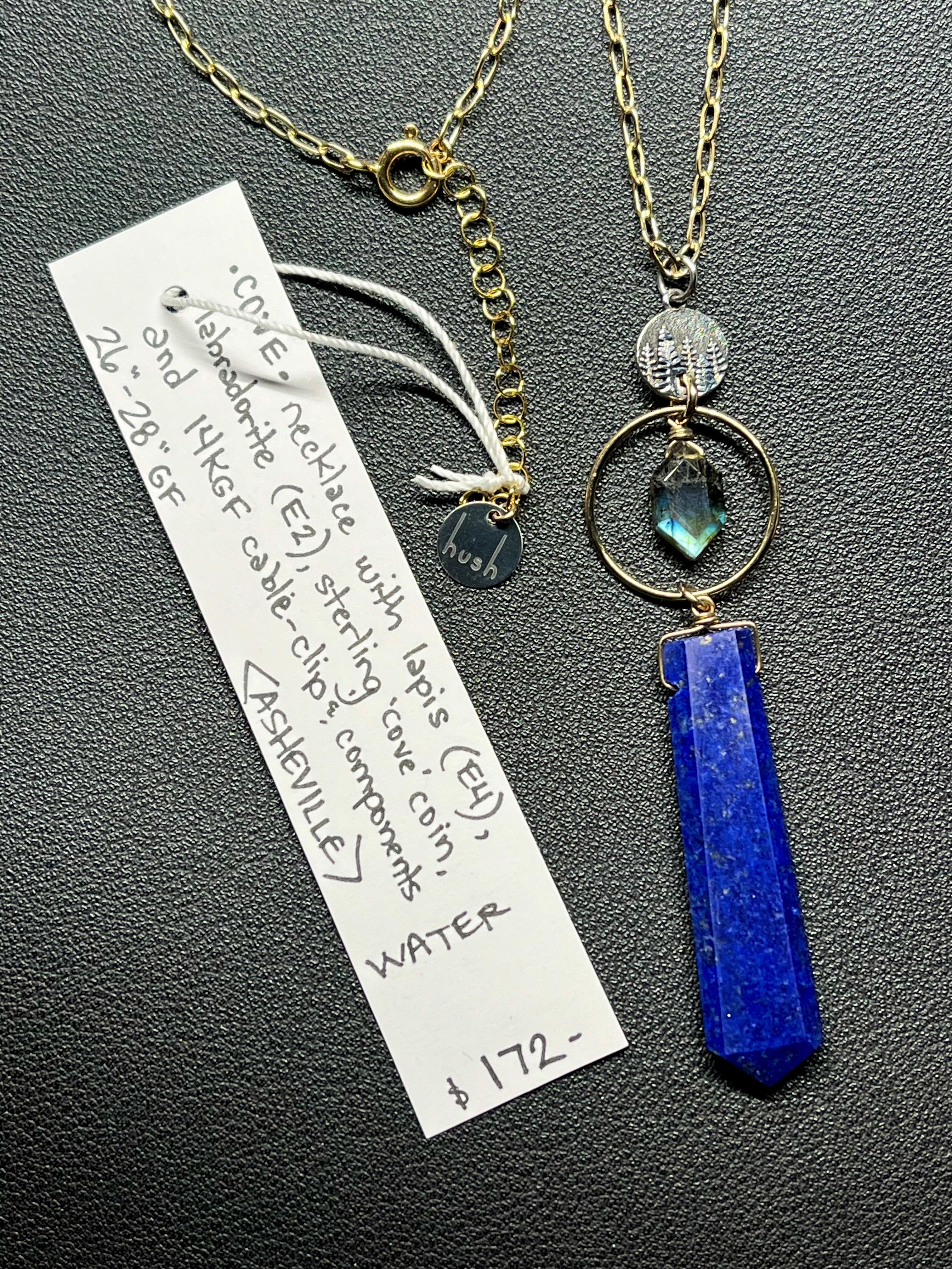 •COVE• lapis + labradorite + mixed metal necklace (26"-28")