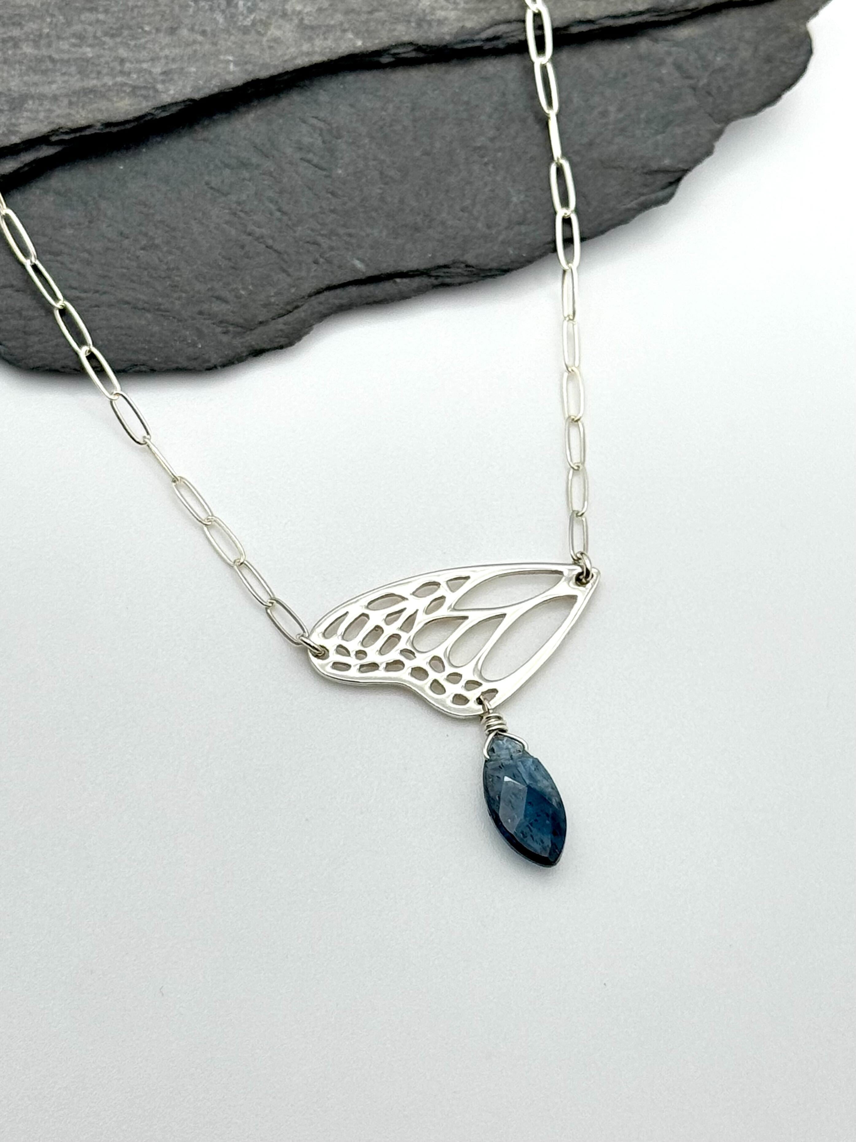 •RENEWAL• royal kyanite + silver necklace (18"-20" long)