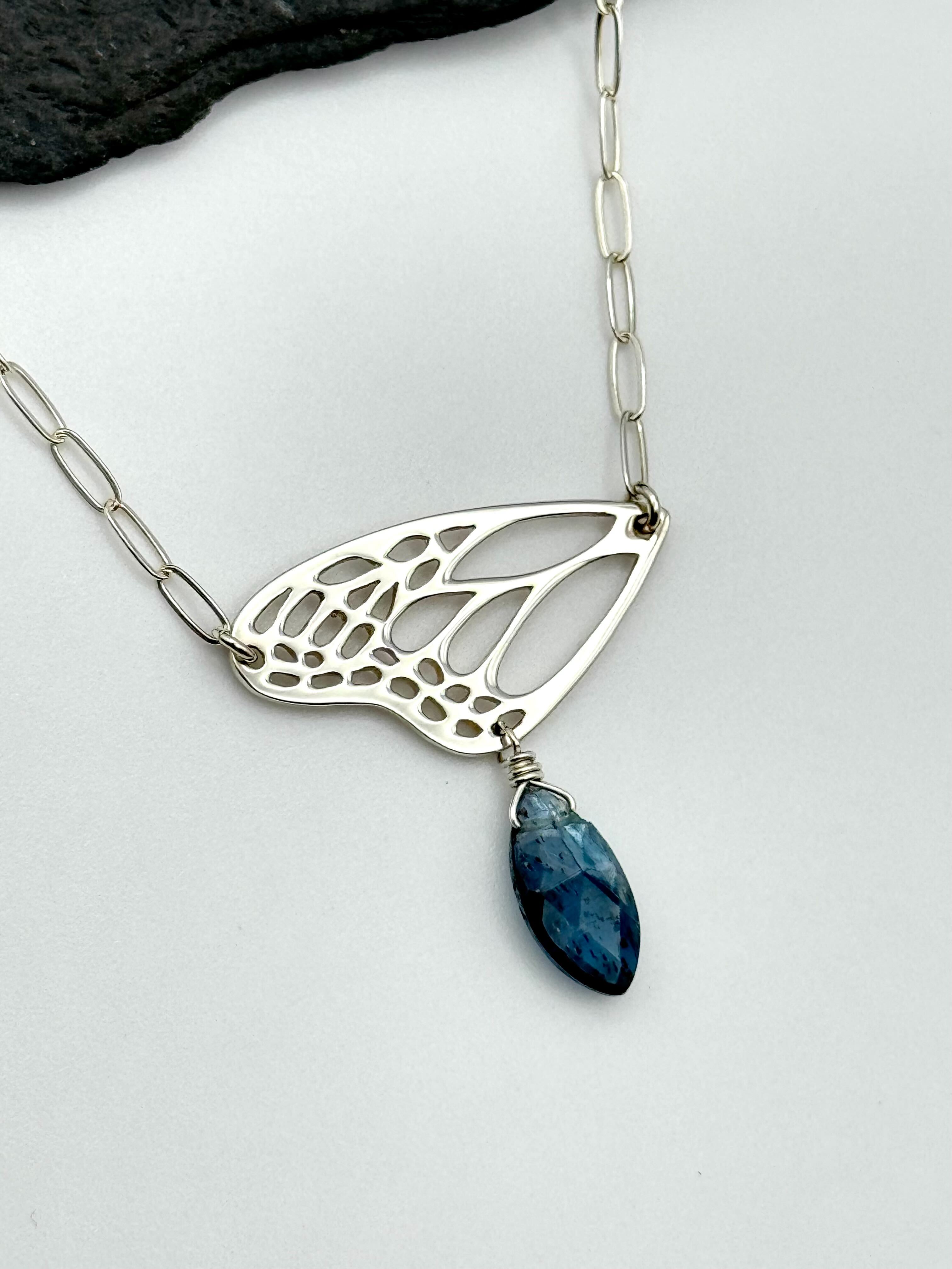 •RENEWAL• royal kyanite + silver necklace (18"-20" long)