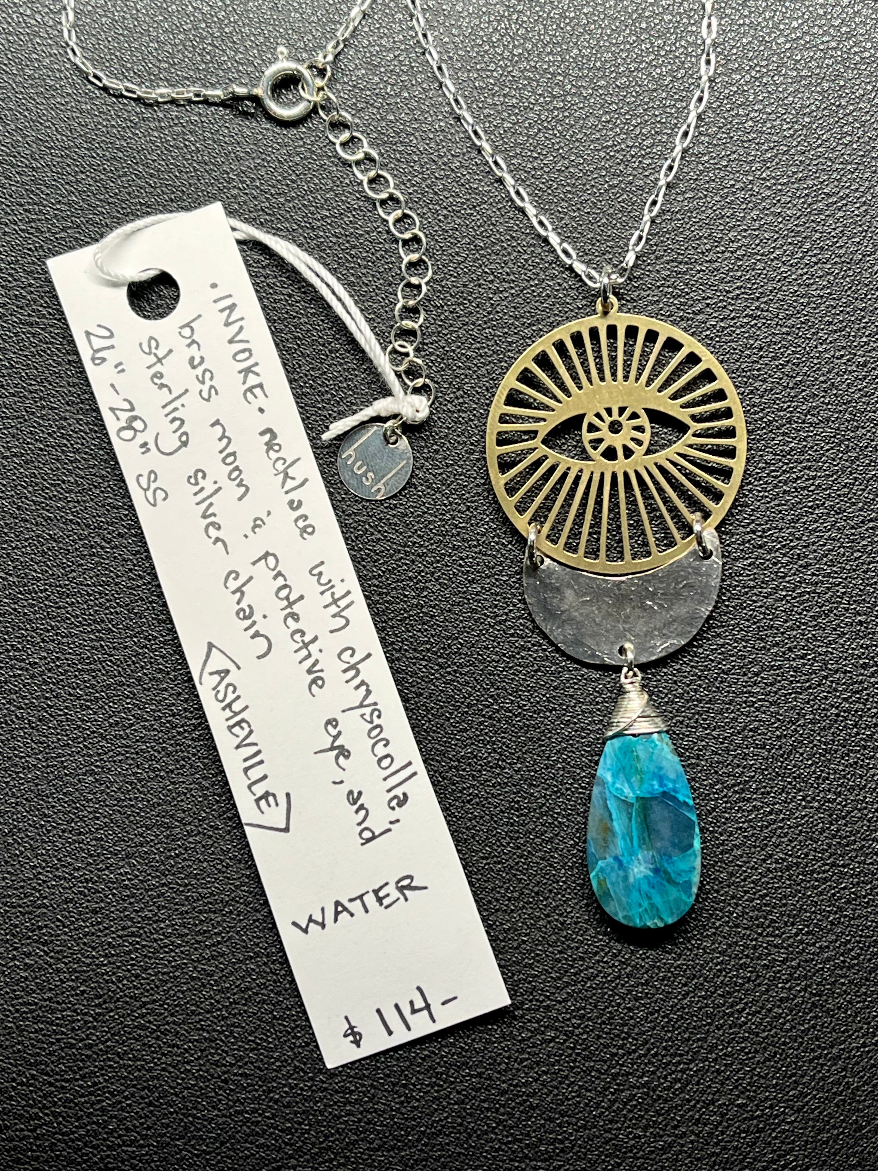 •INVOKE• chrysocolla + mixed metal necklace (26"-28")