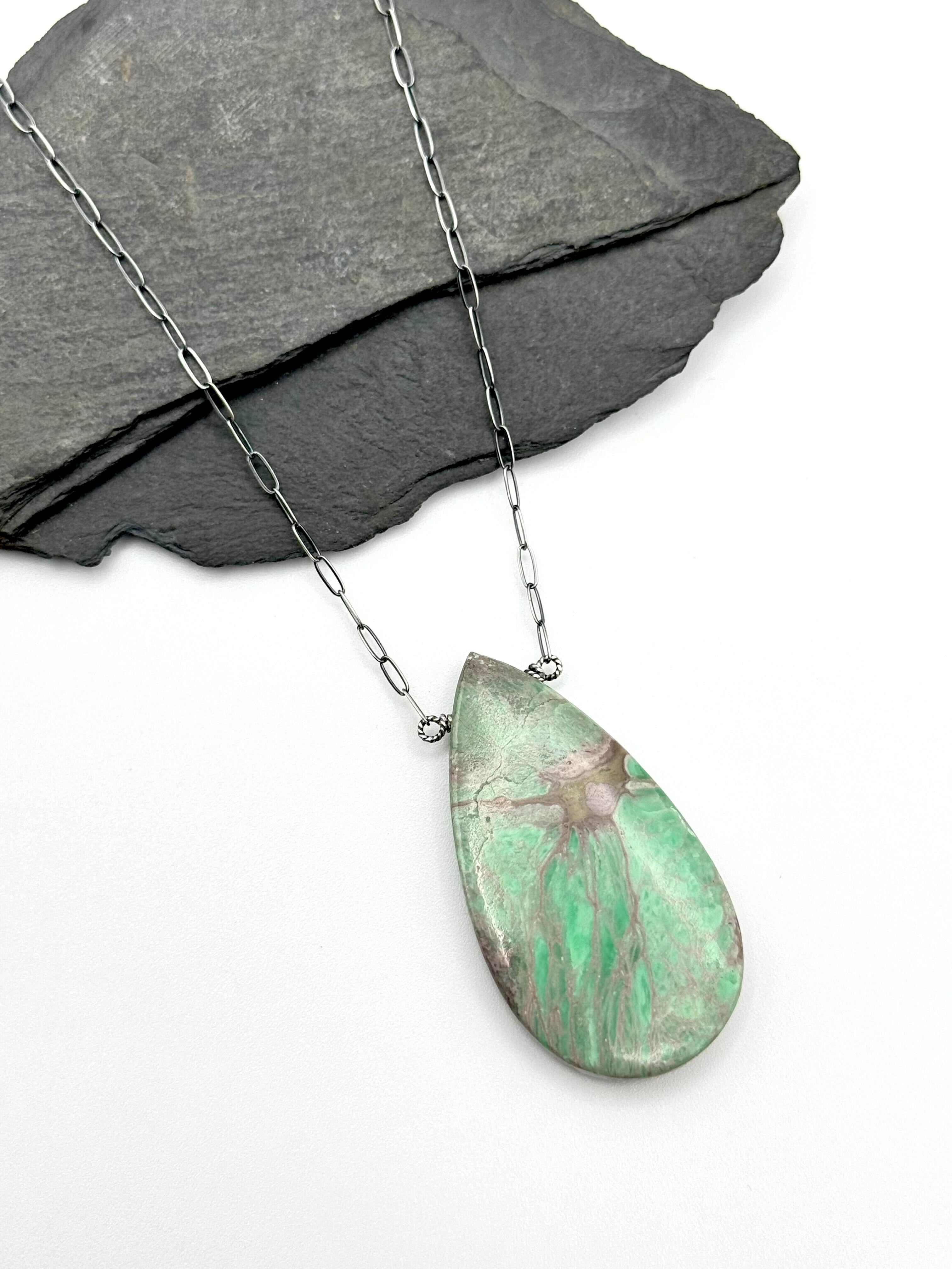 •AEON• nevada variscite + silver necklace (18"-20" long)