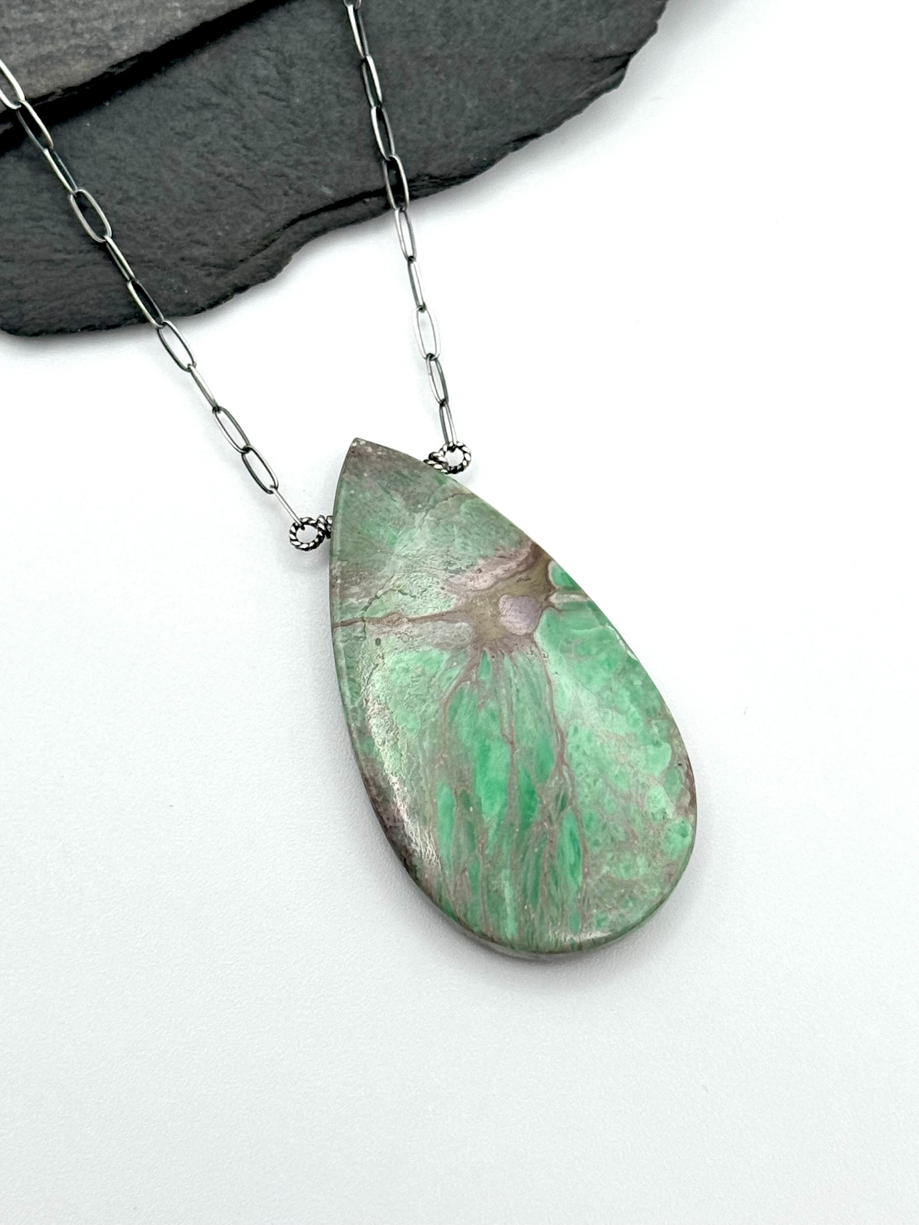 •AEON• nevada variscite + silver necklace (18"-20" long)