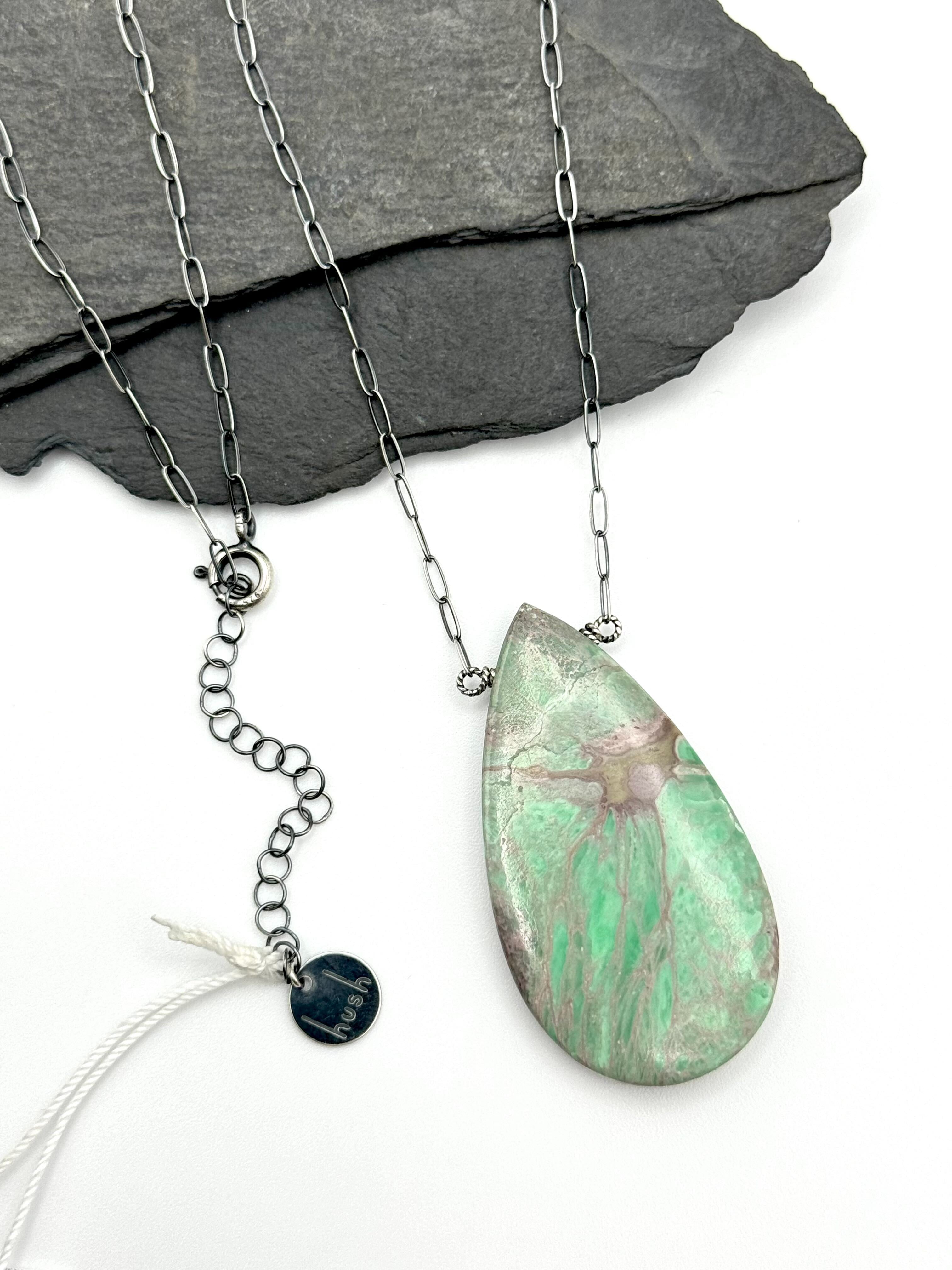 •AEON• nevada variscite + silver necklace (18"-20" long)