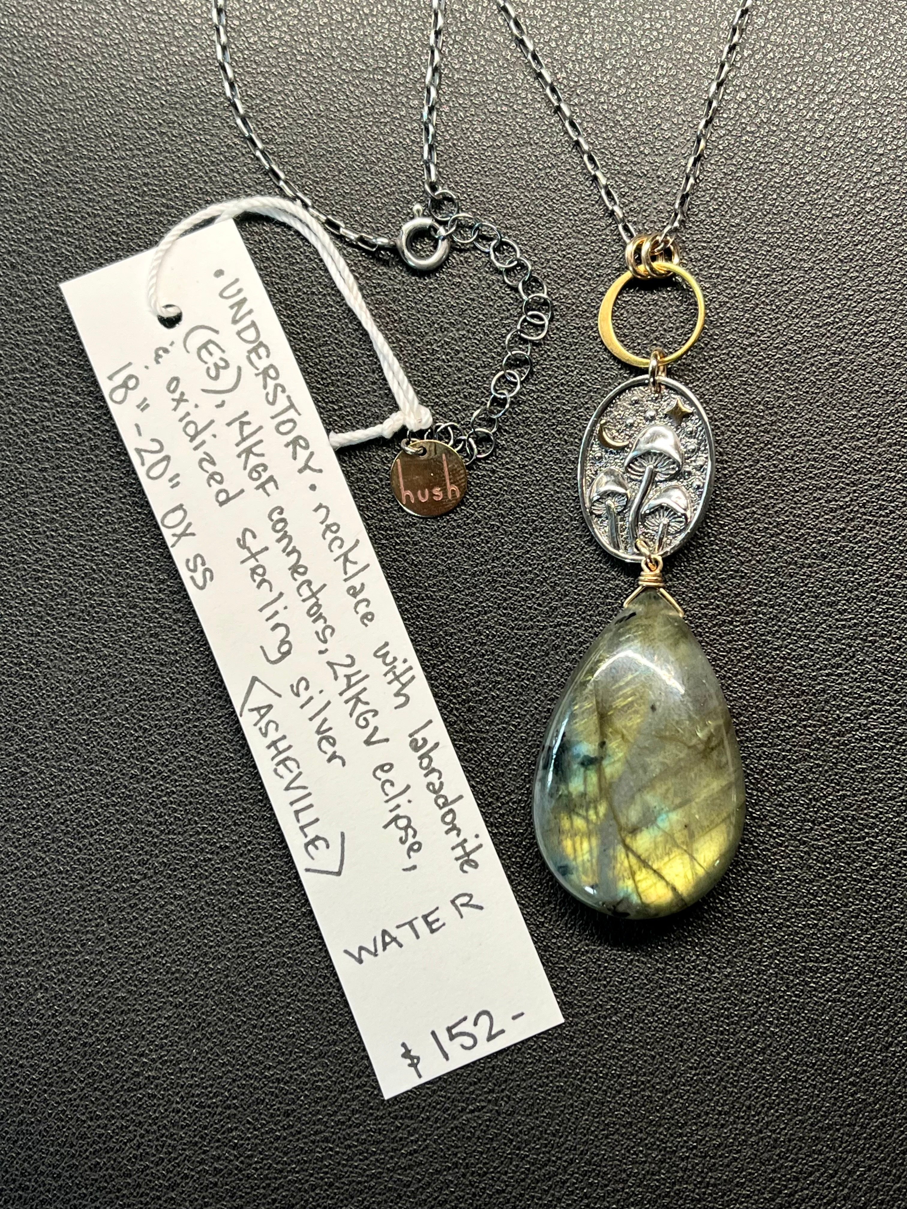 •UNDERSTORY• labradorite + cosmic mushrooms + mixed metal necklace (18"-20")