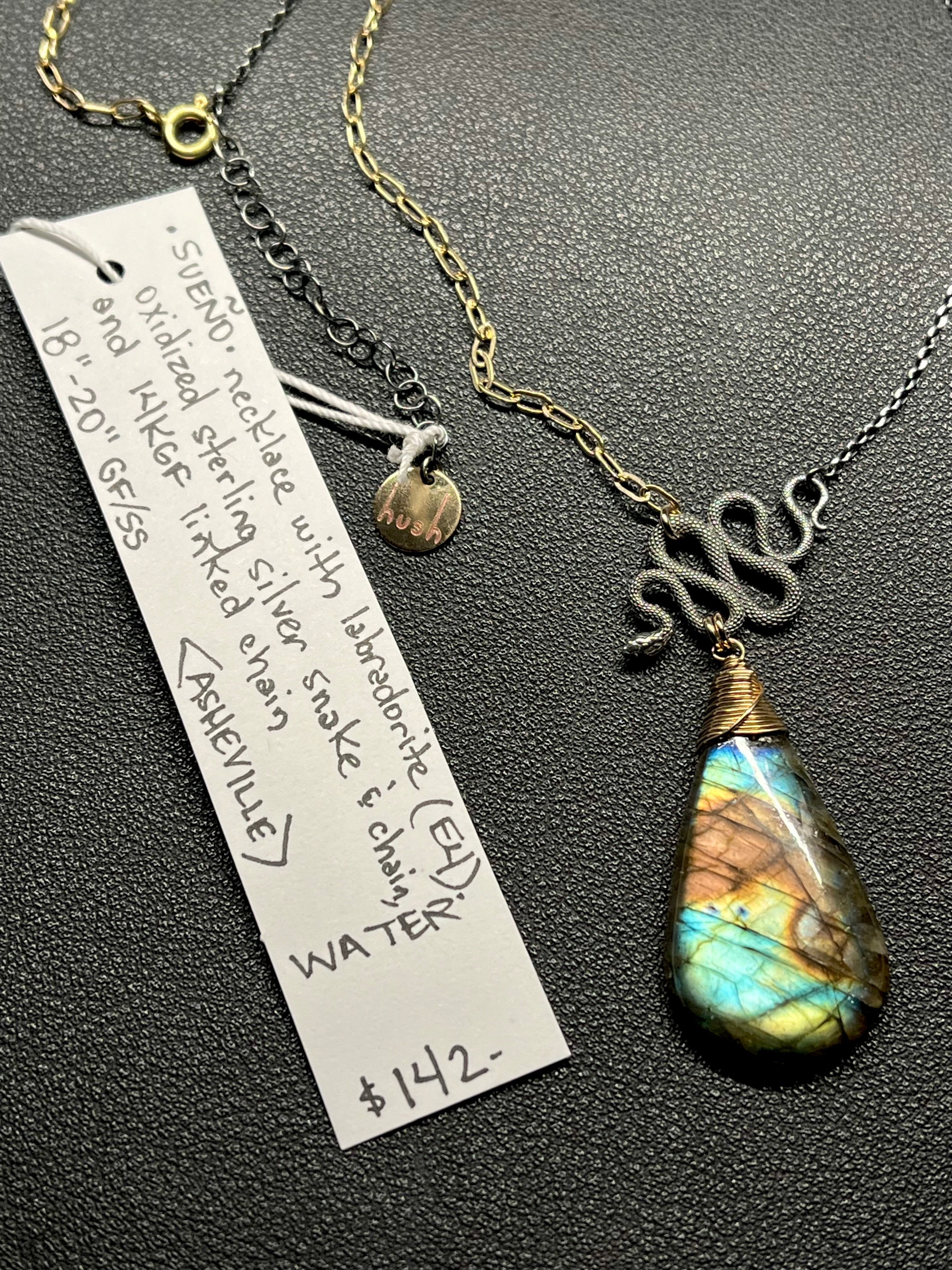 •SUEÑO• labradorite + snake + mixed metal necklace (18"-20")