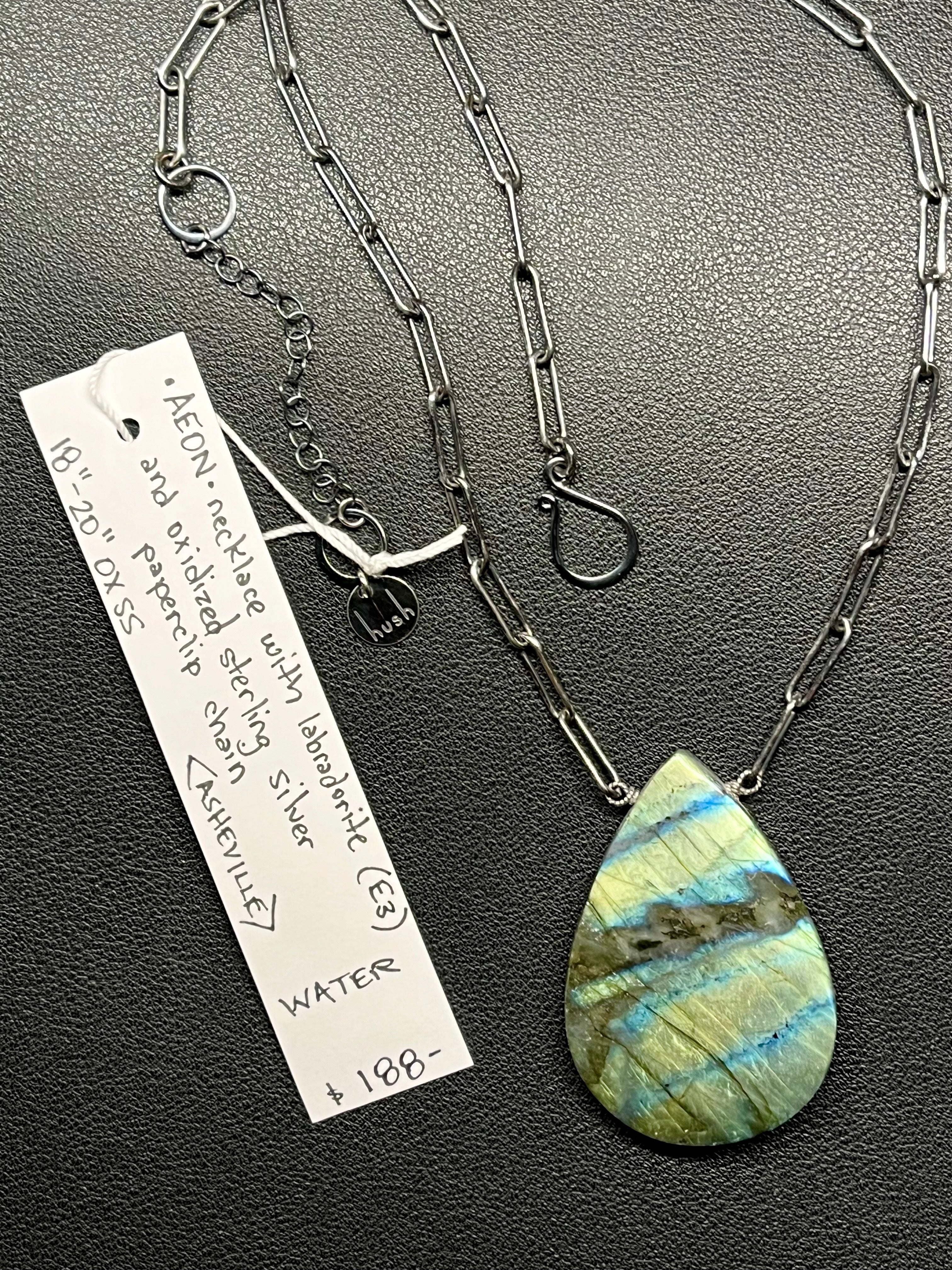 •AEON• labradorite + silver necklace (18"-20")