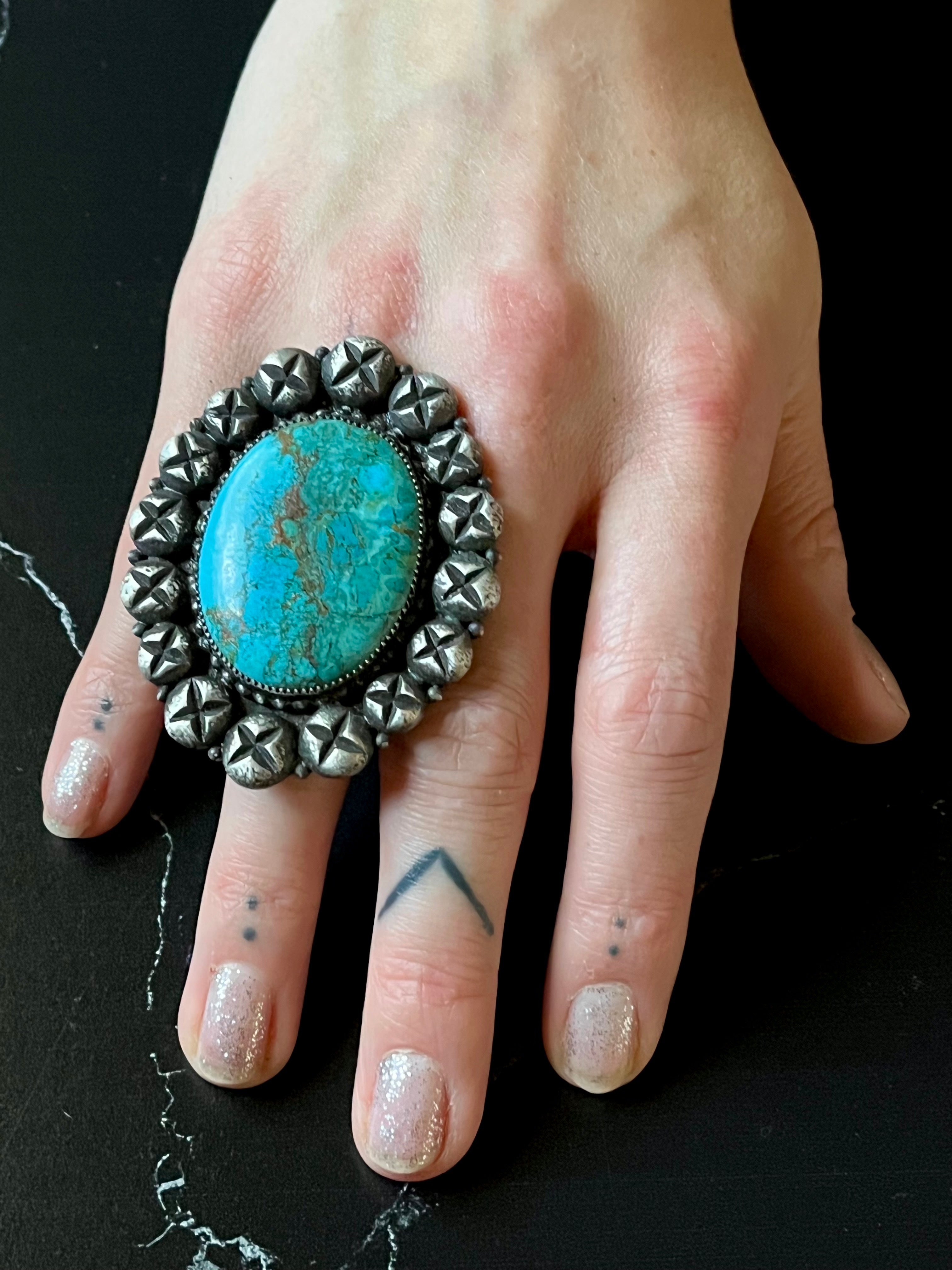 •LOOKING GLASS• chrysocolla + silver ring - 7.75