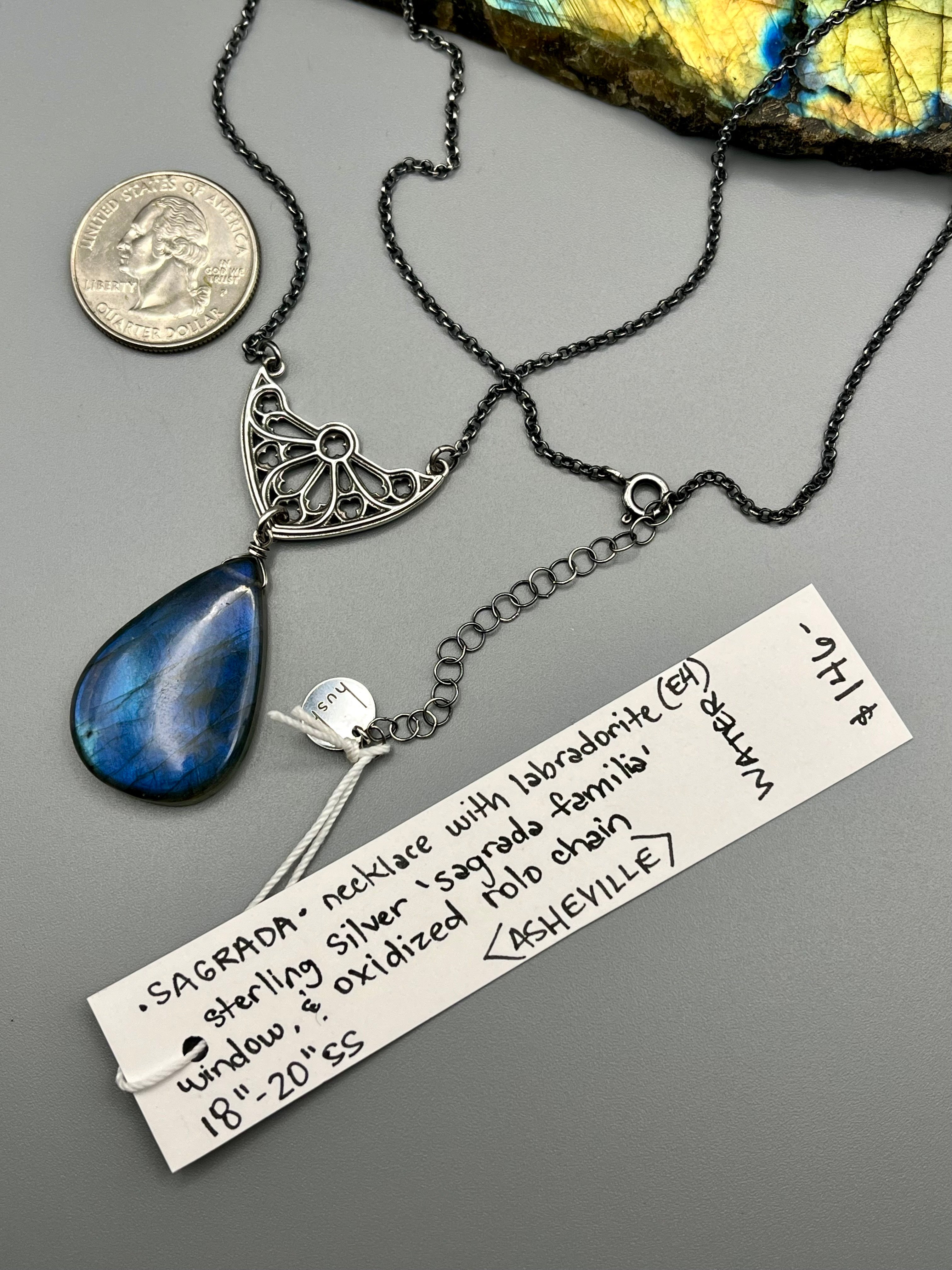 •SAGRADA• labradorite + silver necklace (18"-20" long)