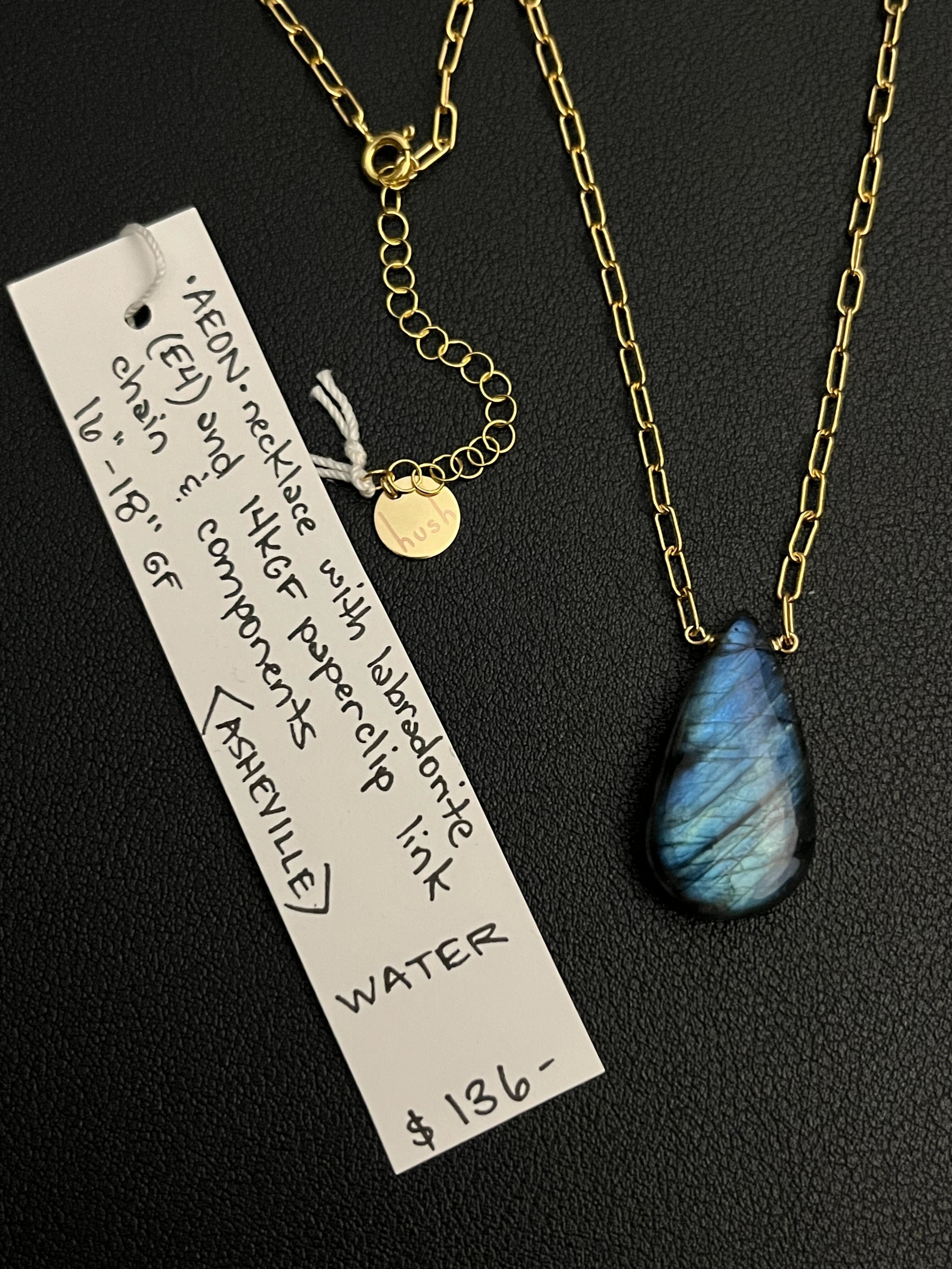 •AEON• labradorite + gold necklace (16"-18")