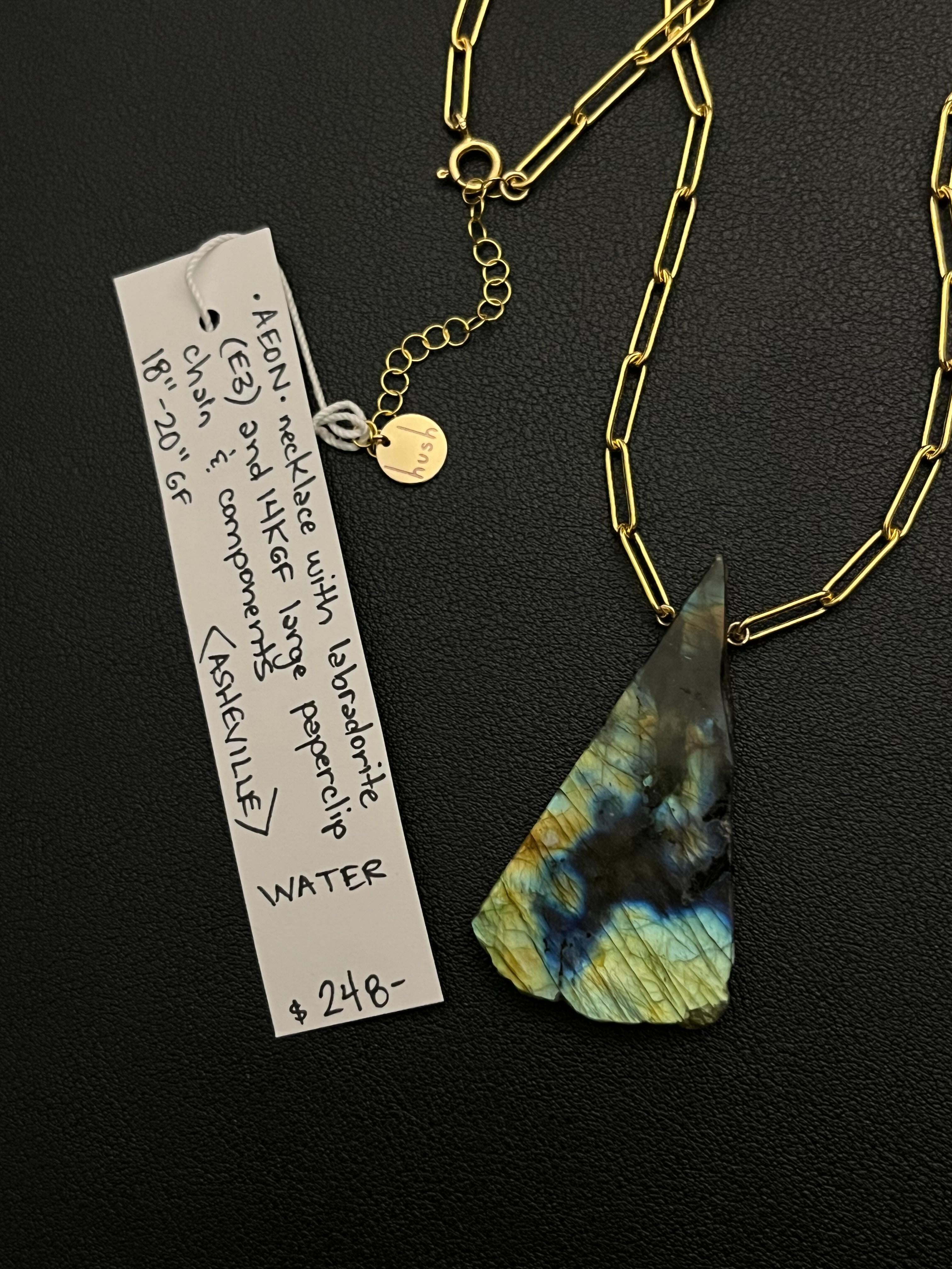 •AEON• labradorite + gold necklace (18"-20")