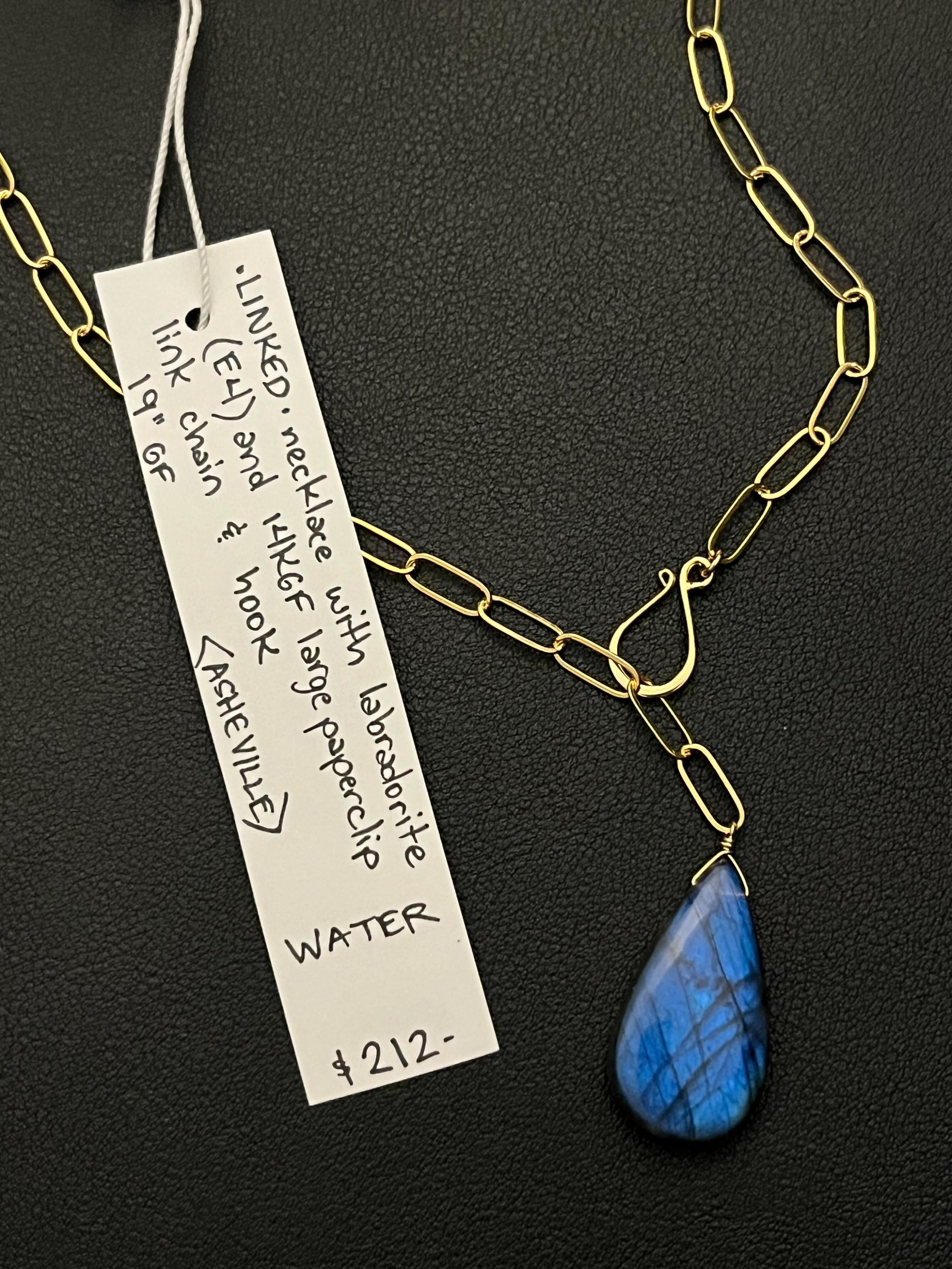 •LINKED• labradorite + gold necklace (19")