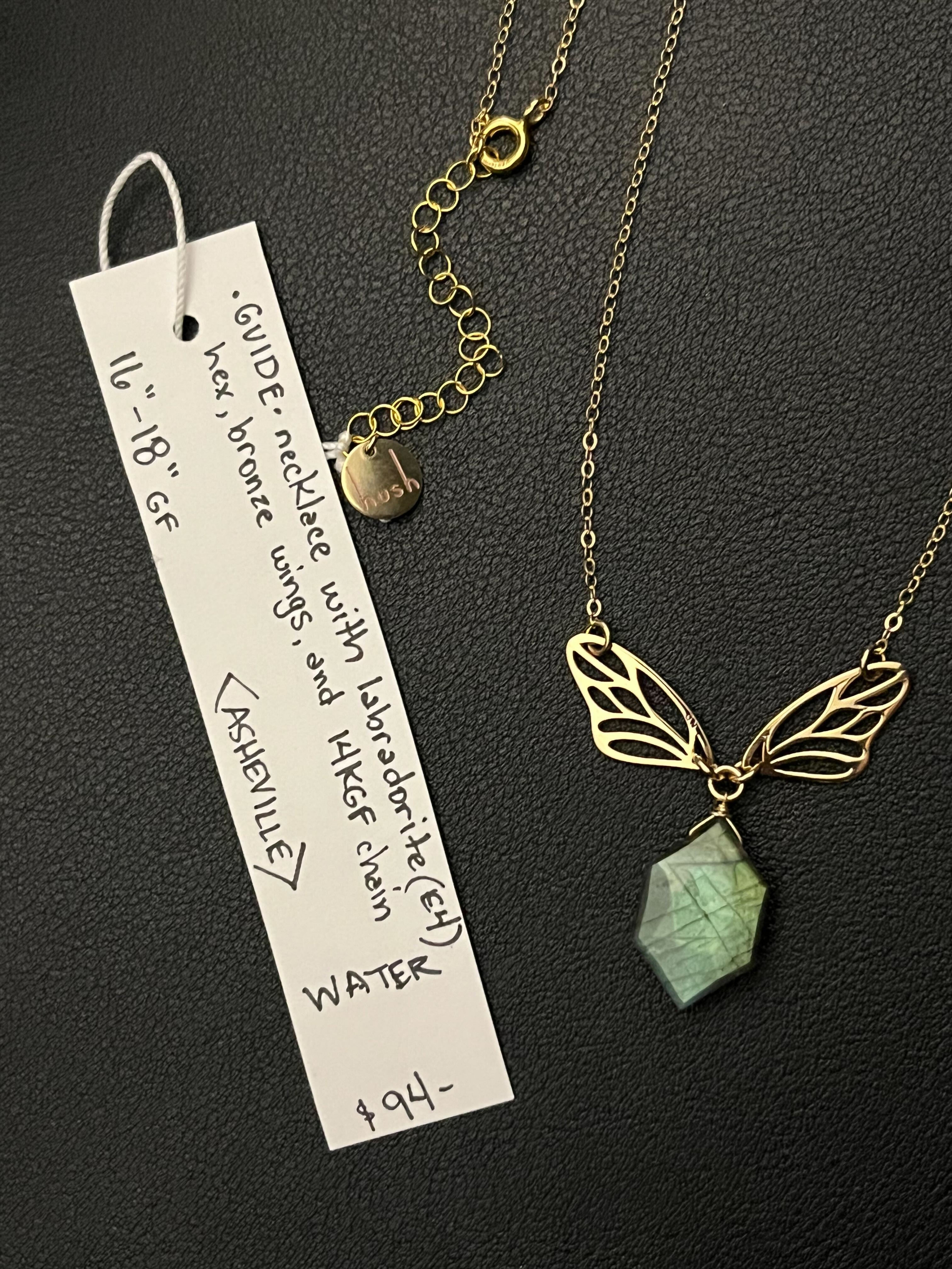 •GUIDE• labradorite + gold necklace (16"-18")