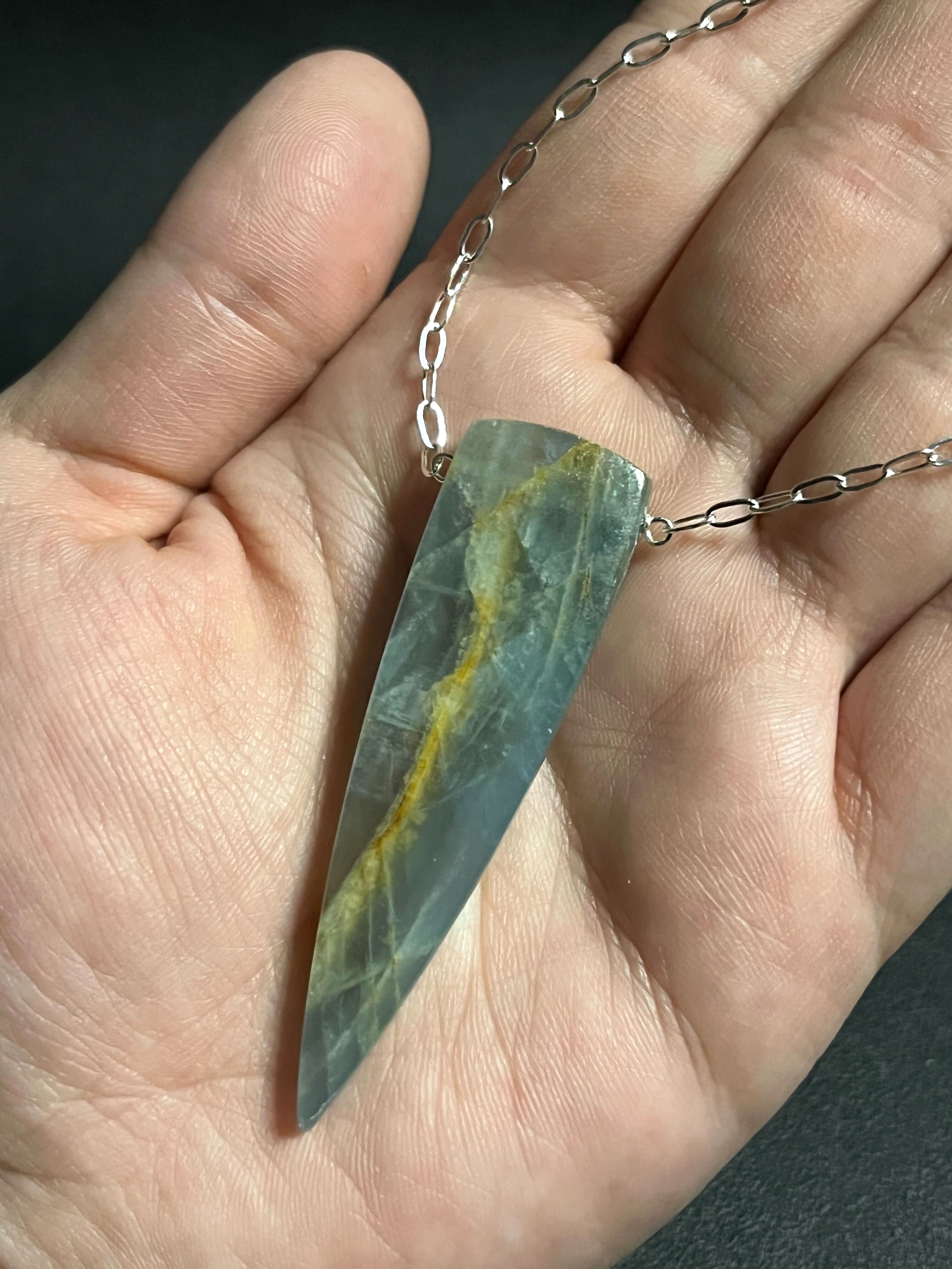 •AEON• blue calcite + silver necklace (18"-20")