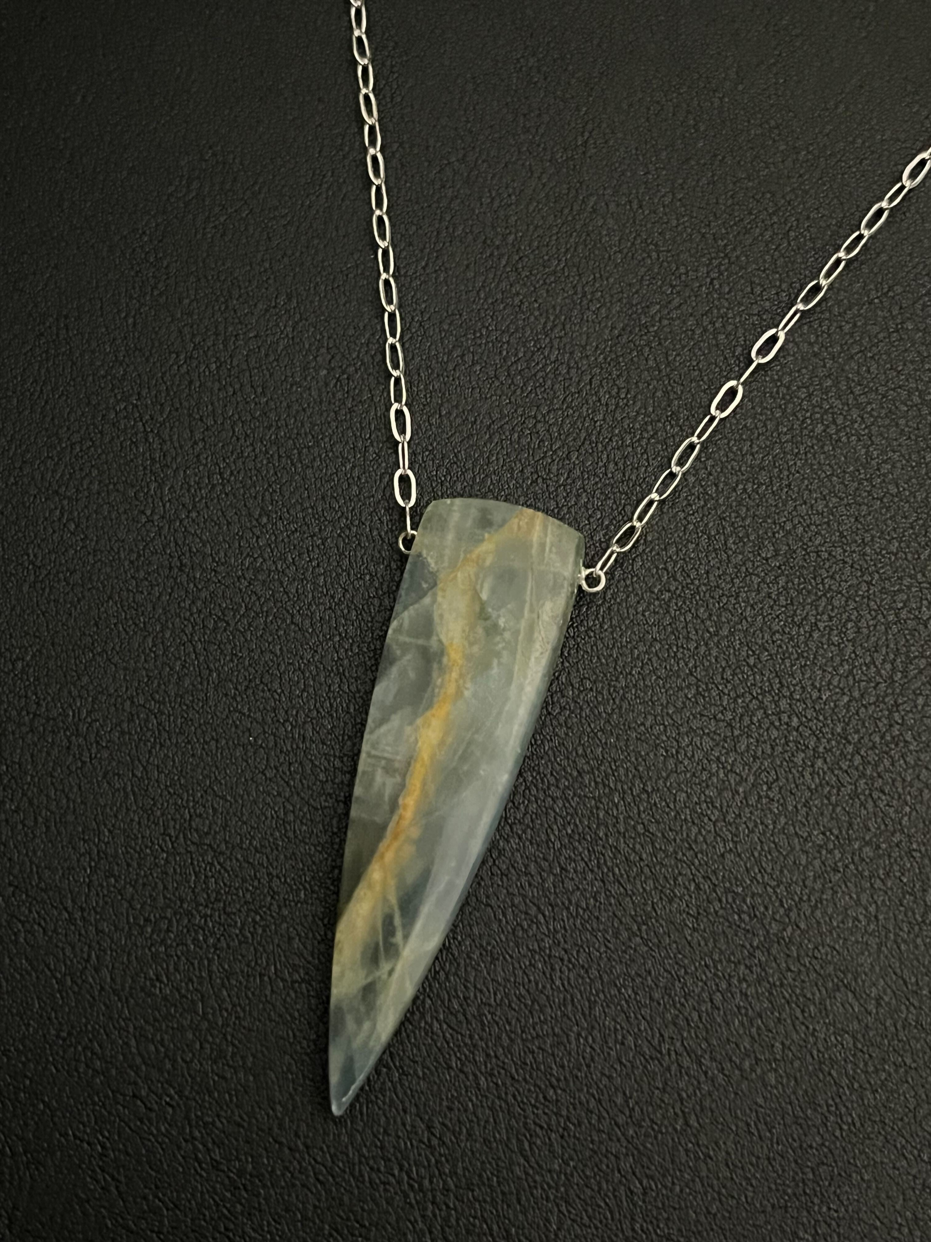 •AEON• blue calcite + silver necklace (18"-20")