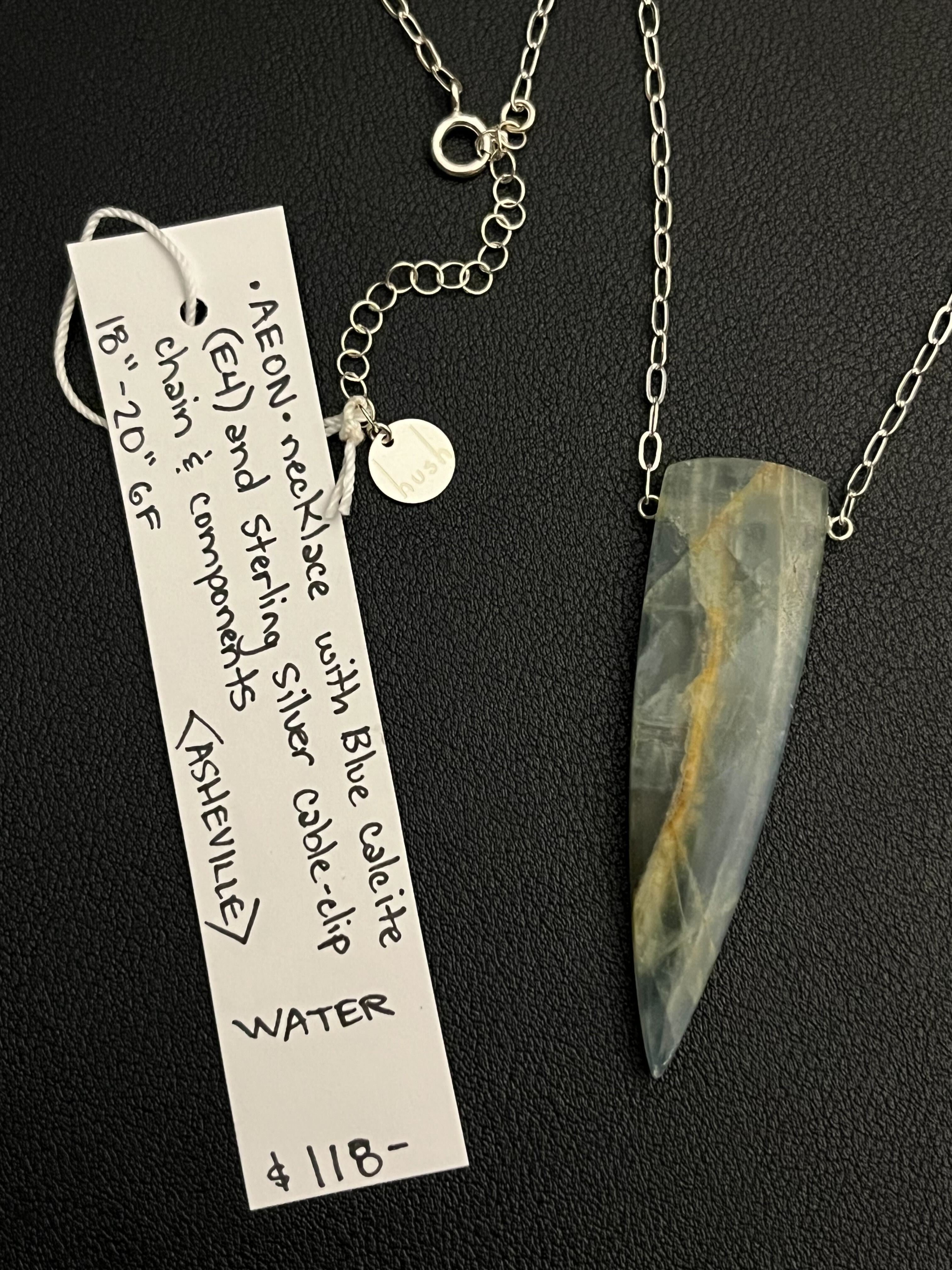 •AEON• blue calcite + silver necklace (18"-20")