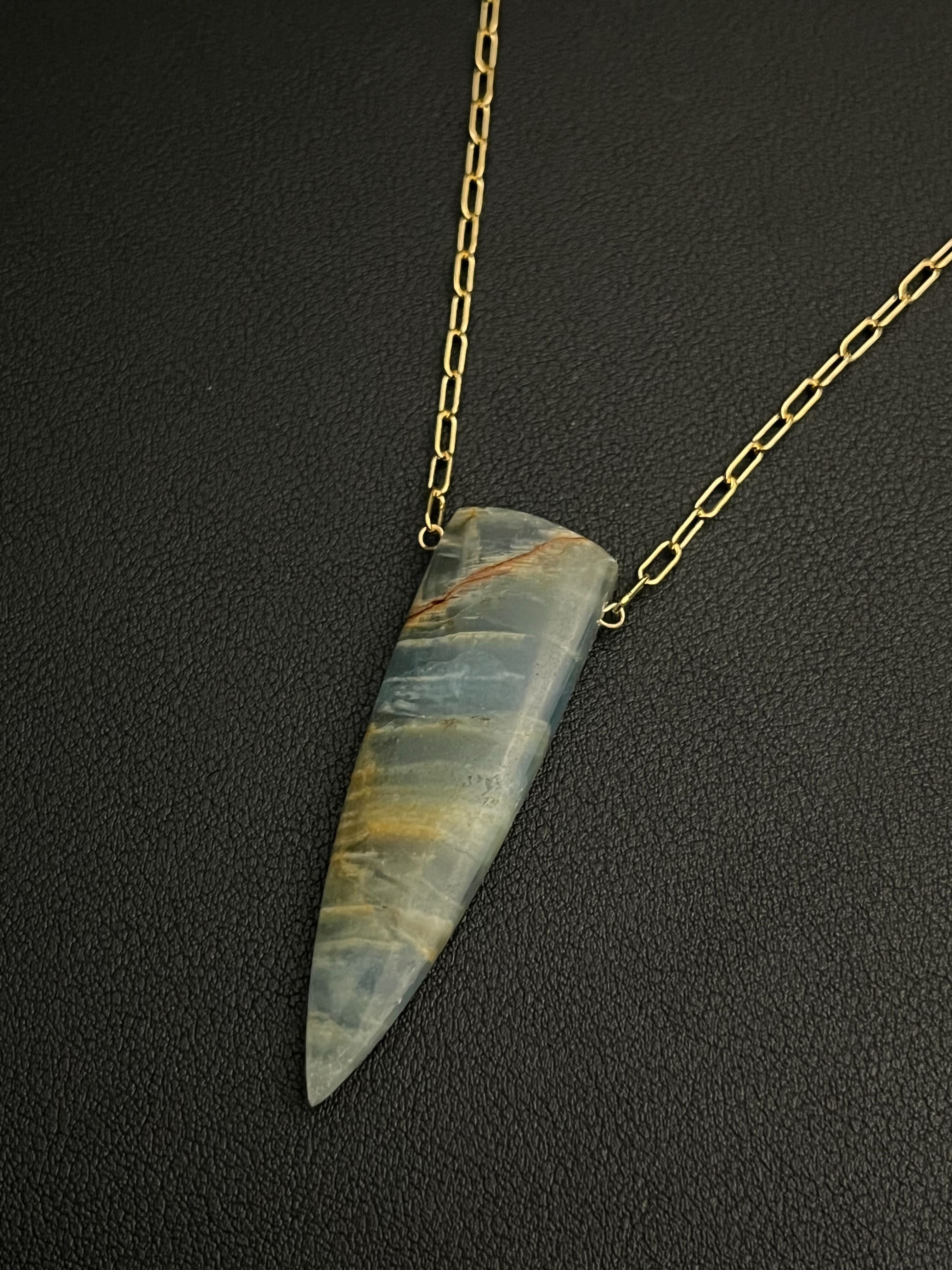 •AEON• blue calcite + gold necklace (18"-20")