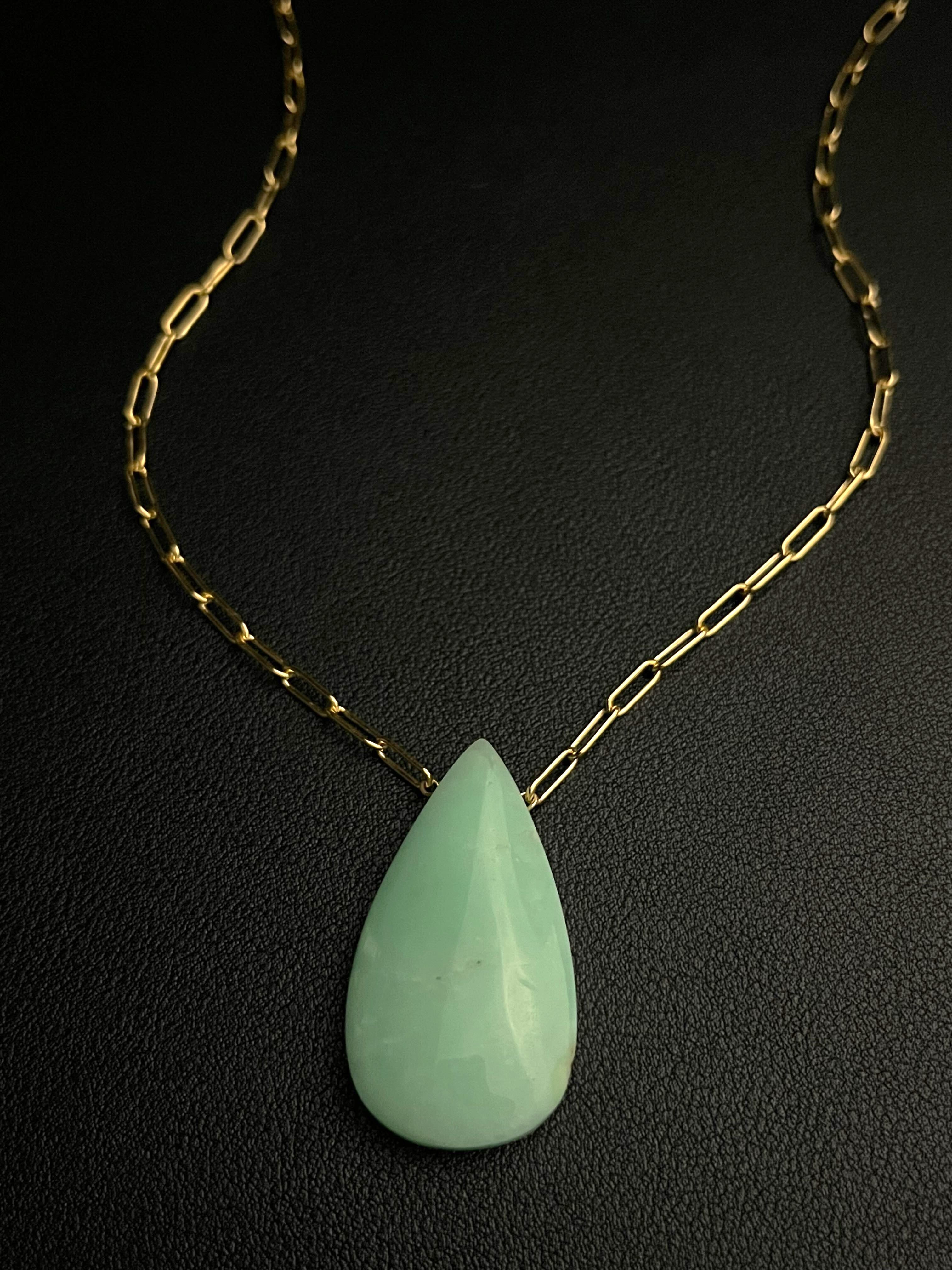 •AEON• chrysoprase + gold necklace (18"-20")