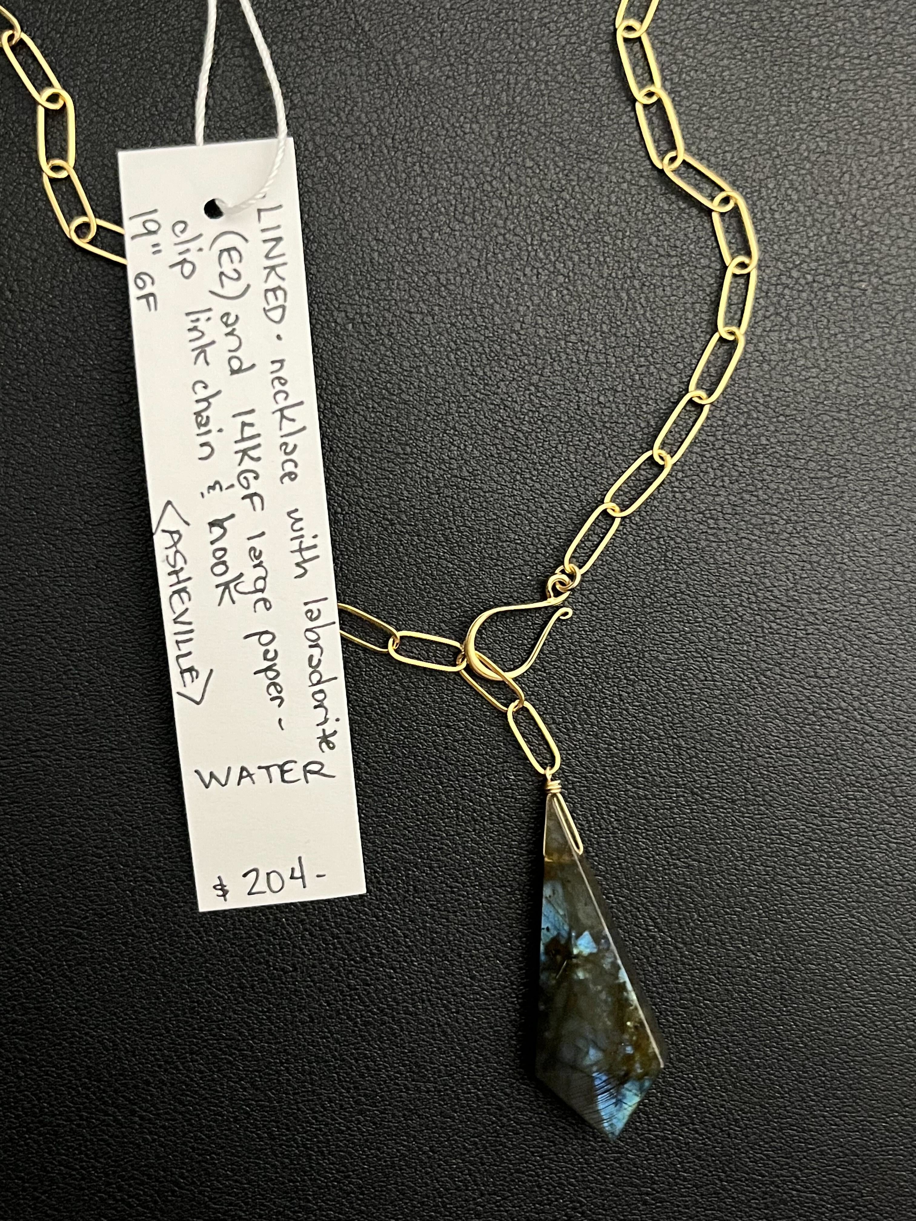 •LINKED• labradorite kite + gold necklace (19")