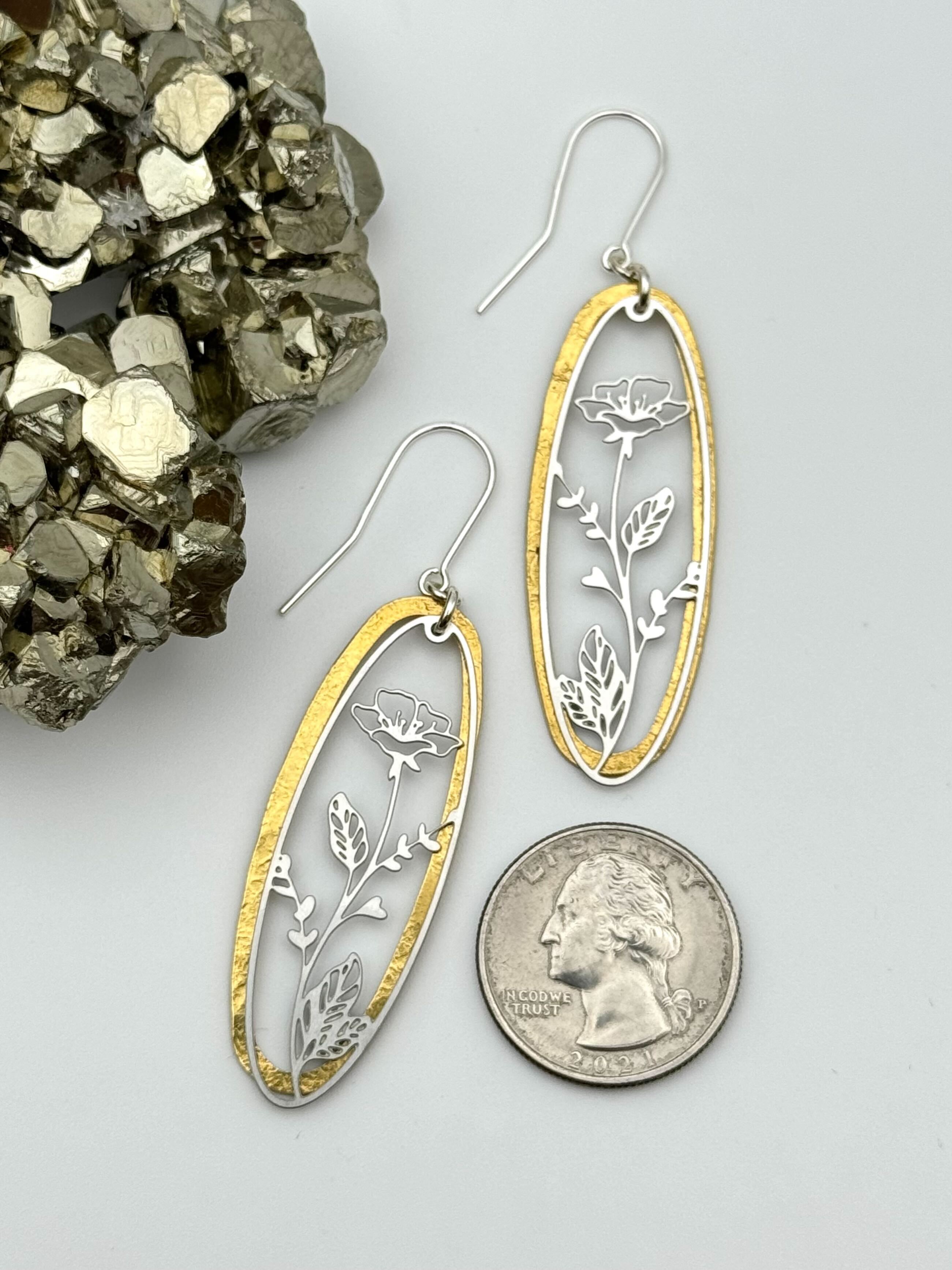 •ANEMONE DREAM• mixed metal dangle earrings