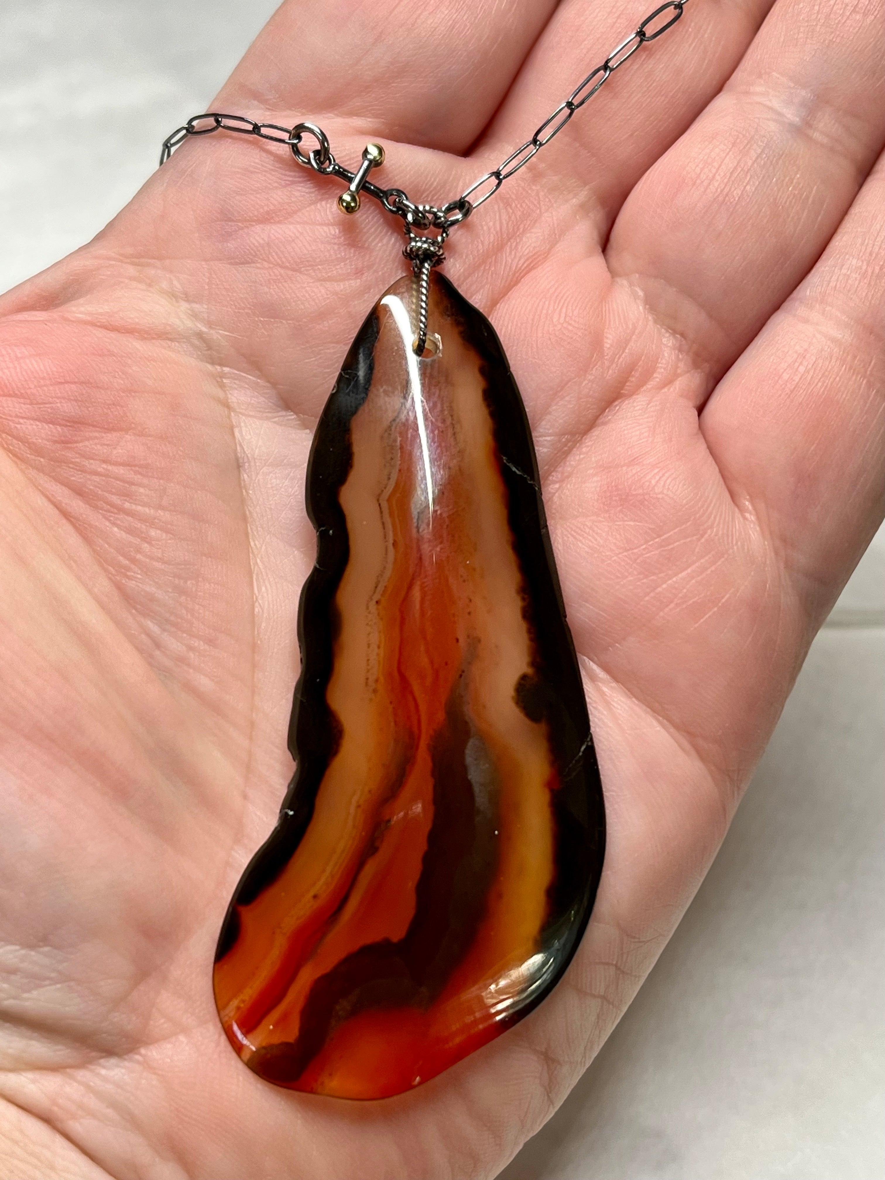 •INVOKE• carnelian + silver necklace (16"-18")