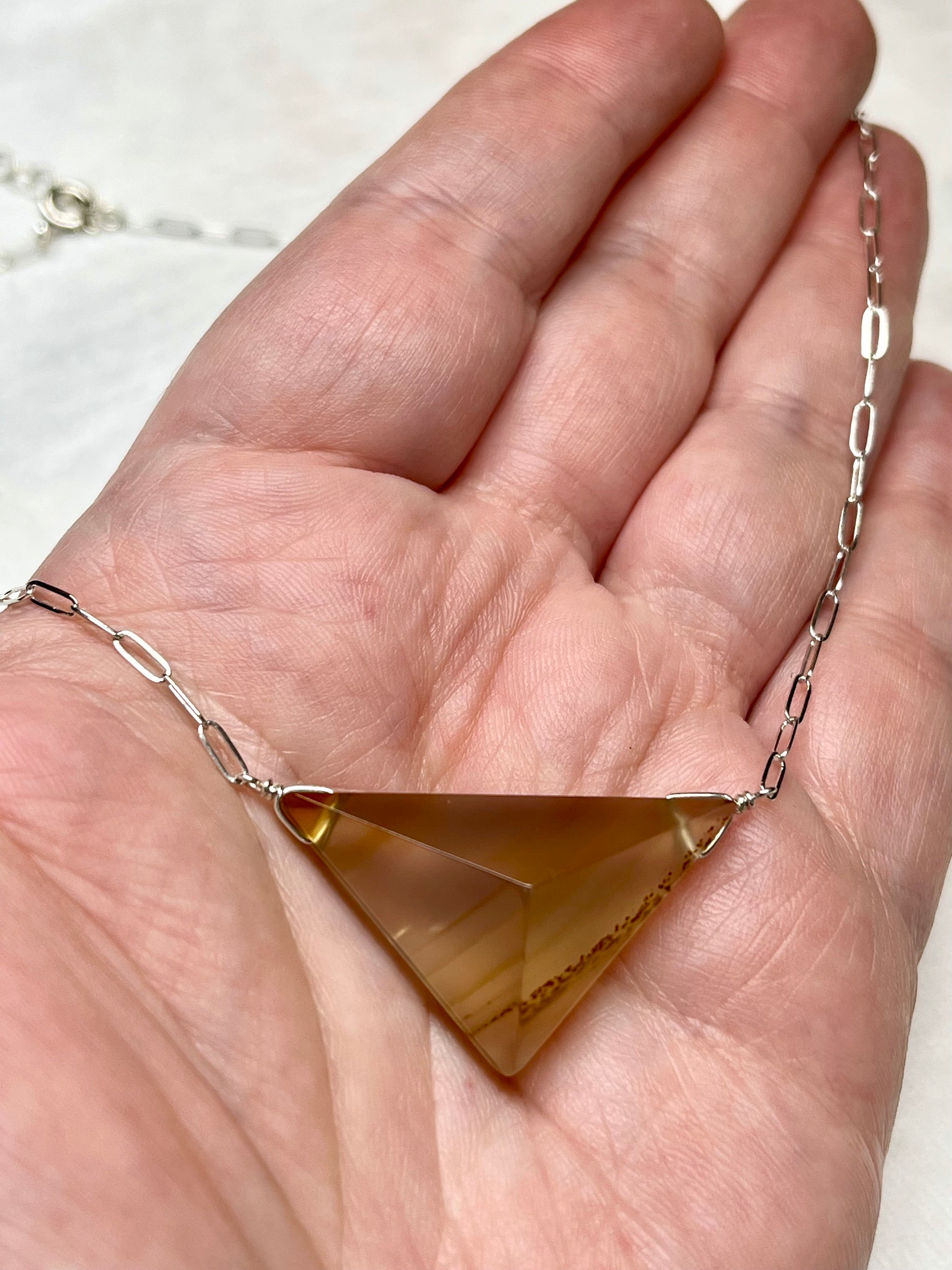 •AEON• agate druzy + silver necklace (18