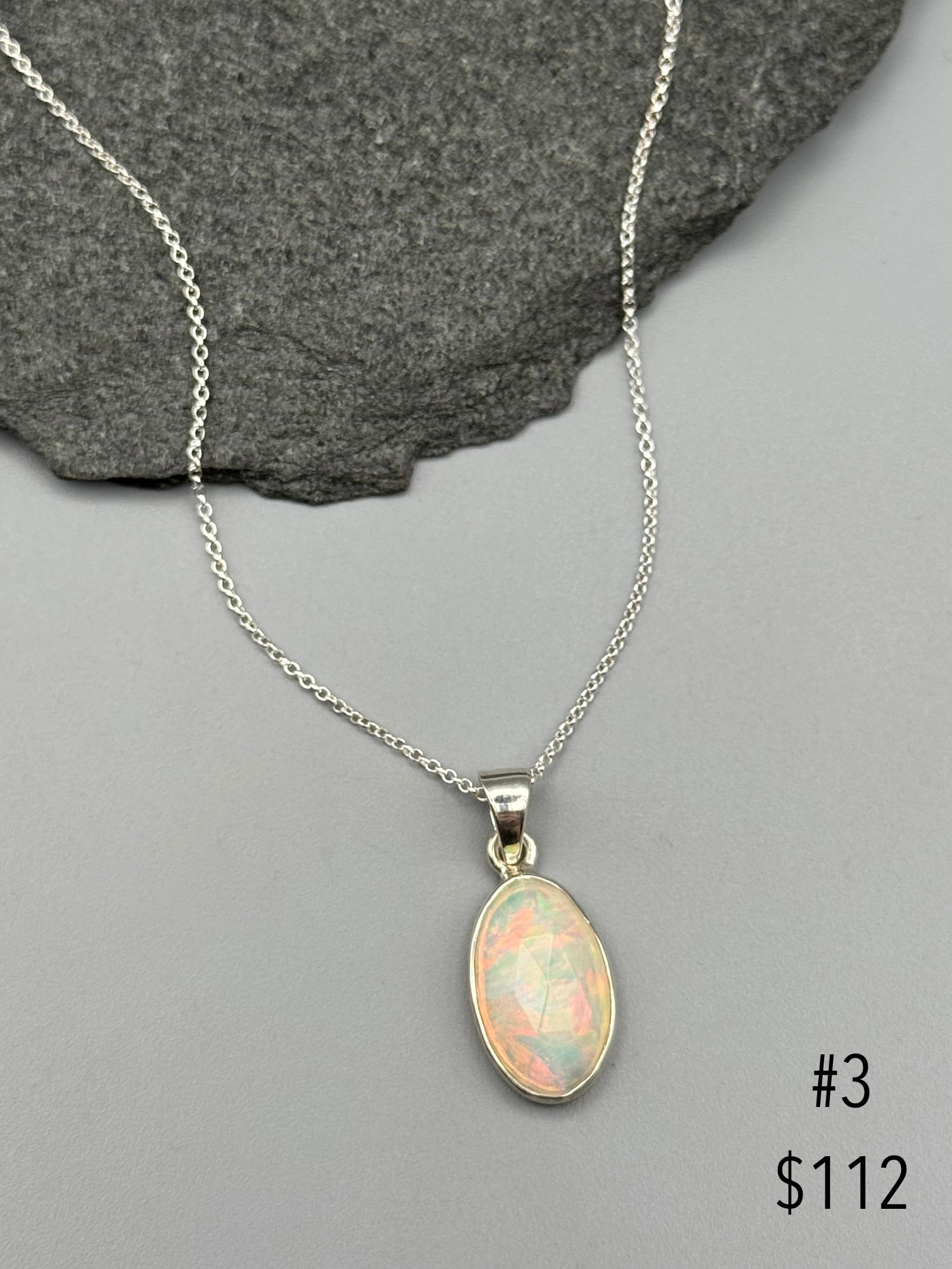 •ETHIOPIAN OPAL• sterling silver necklace (18" long)