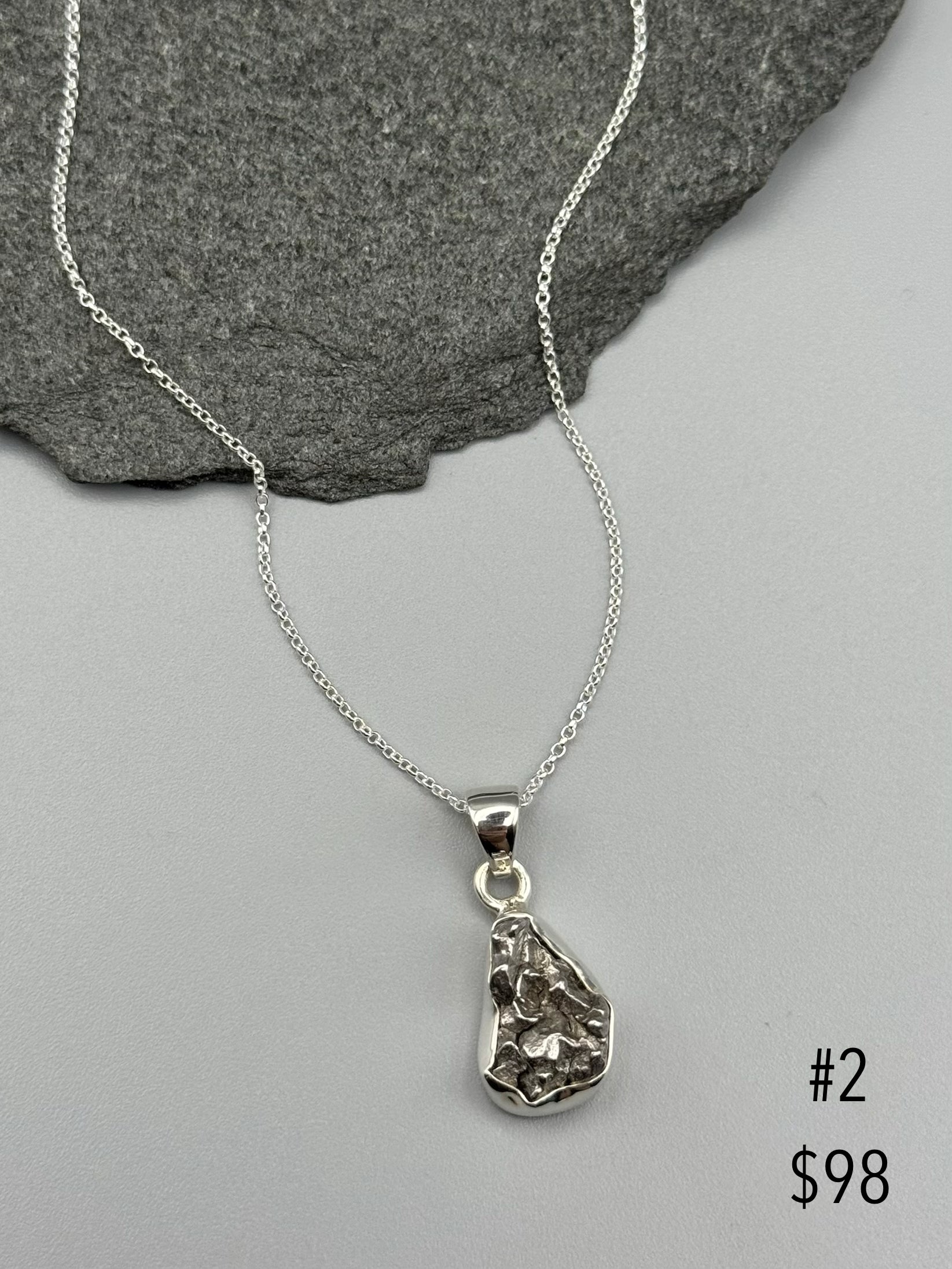 •METEORITE - NUGGET• sterling silver necklace (18" long)