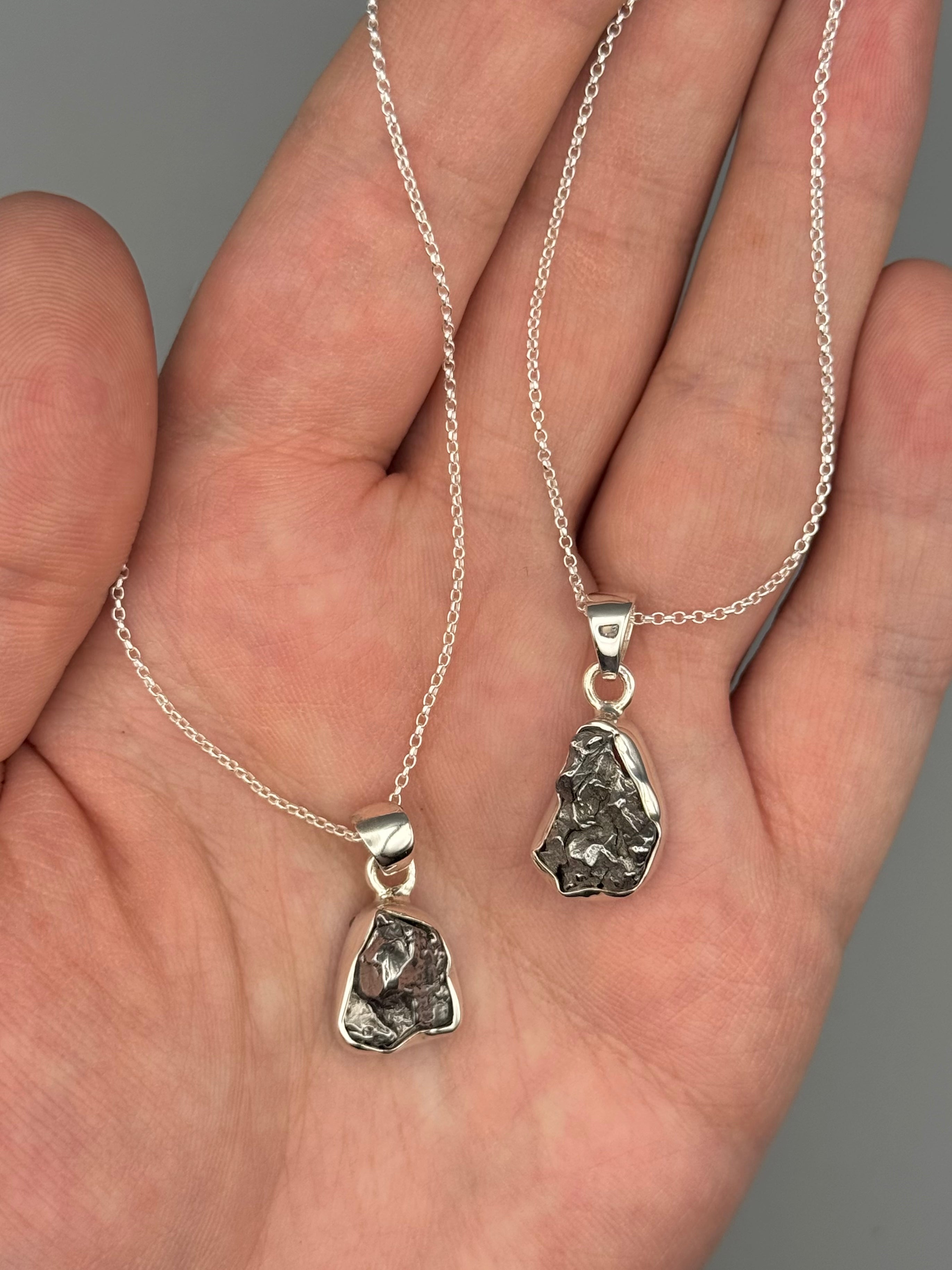 •METEORITE - NUGGET• sterling silver necklace (18" long)