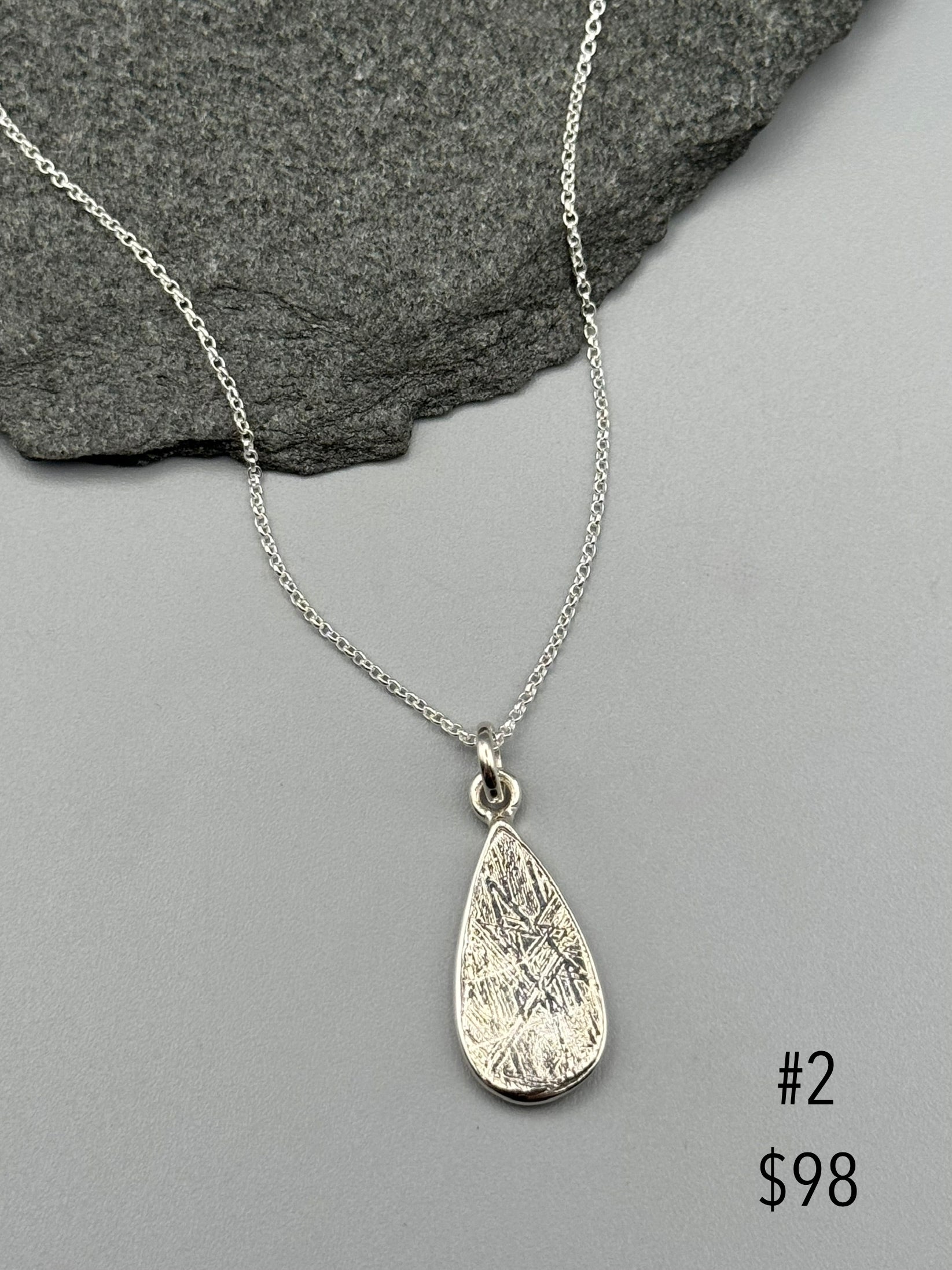 •METEORITE• sterling silver necklace (18" long)