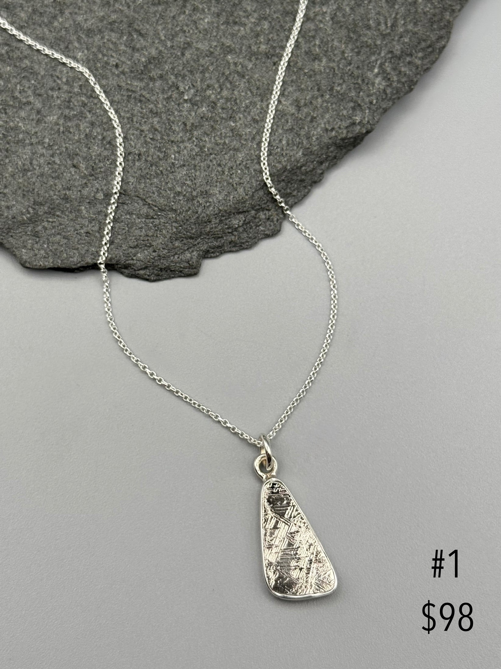 •METEORITE• sterling silver necklace (18" long)
